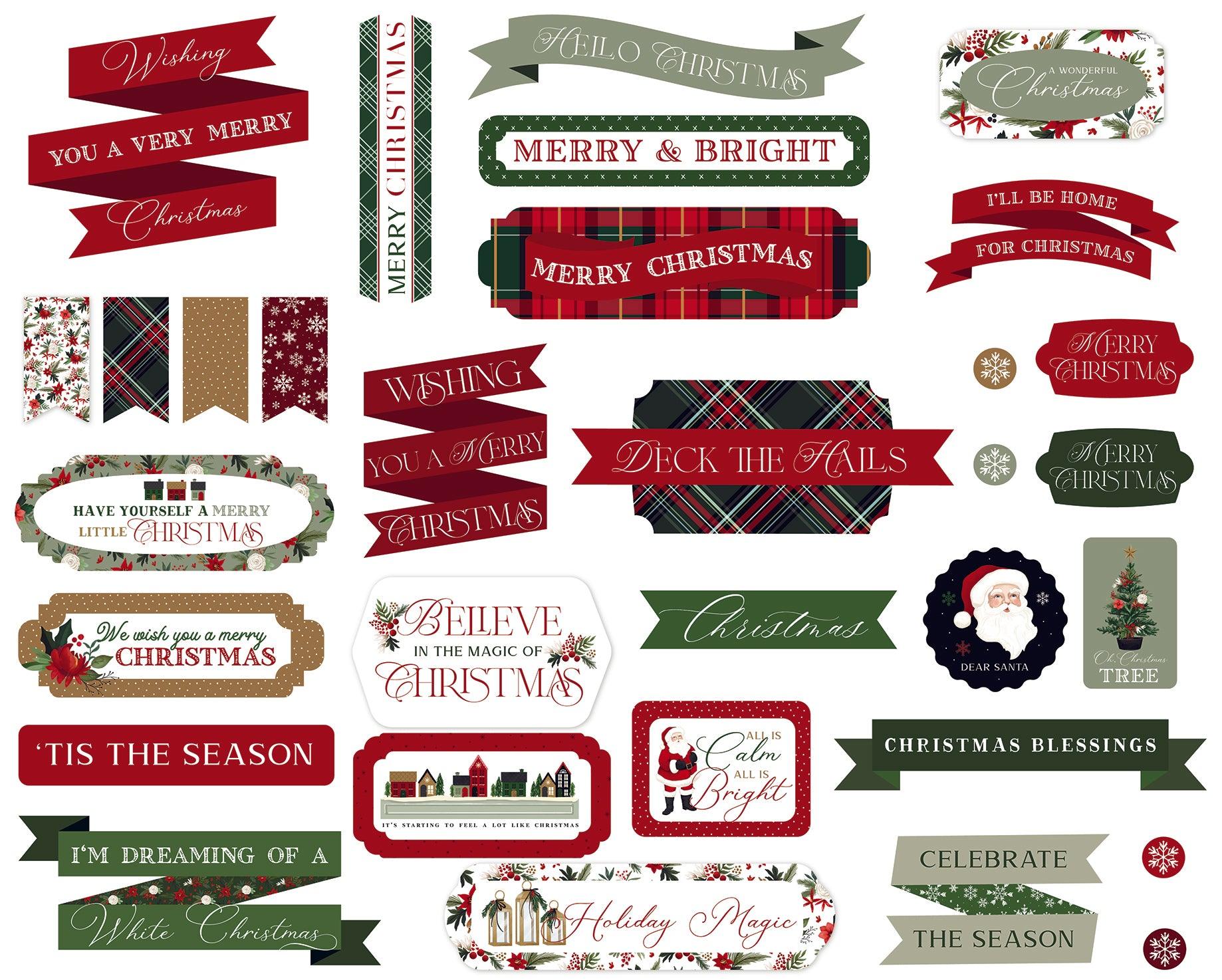 A Wonderful Christmas Collection Scrapbook Titles & Phrases by Carta Bella - Scrapbook Supply Companies