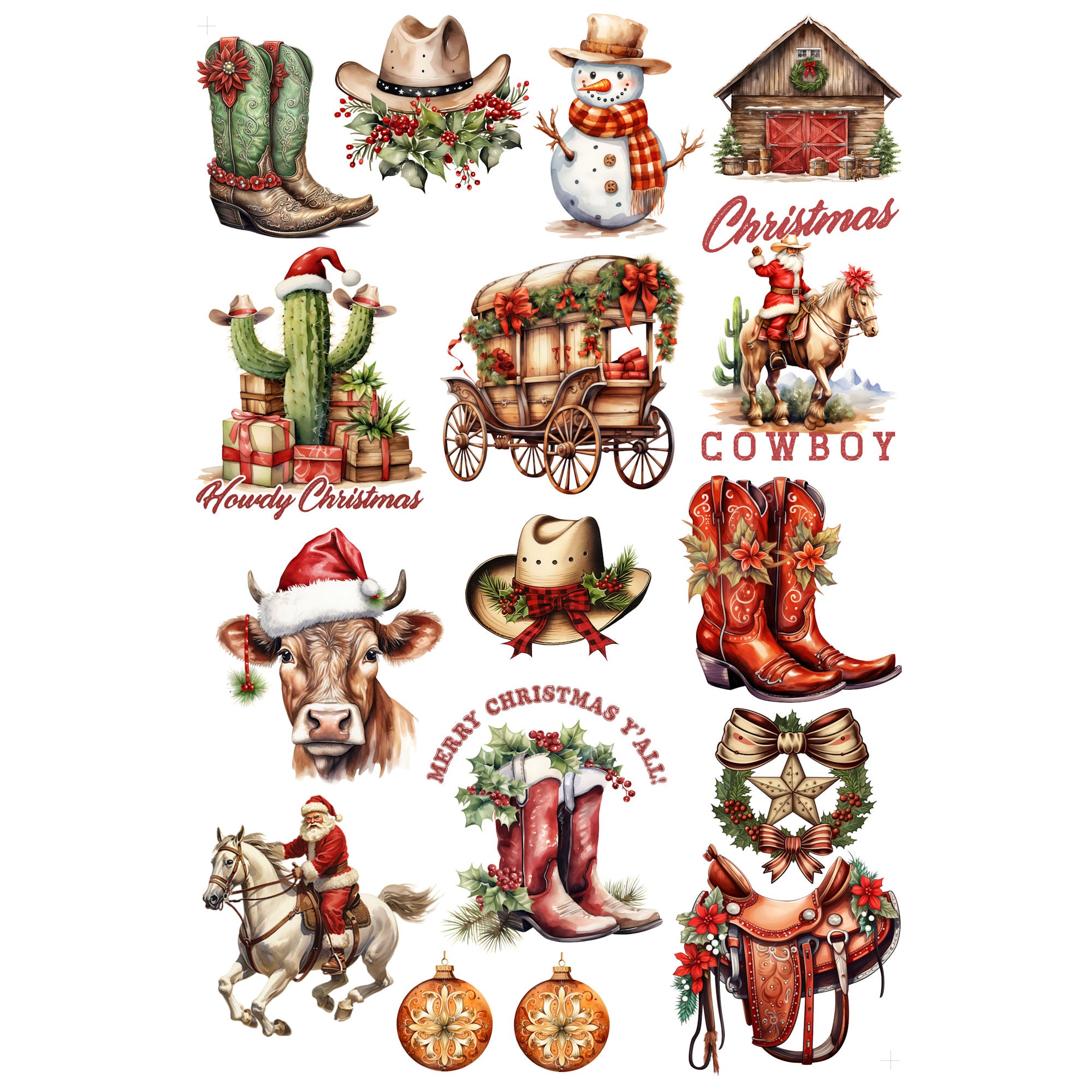 Cowboy Christmas 12 x 12 Scrapbook Paper & Embellishment Kit by SSC Designs