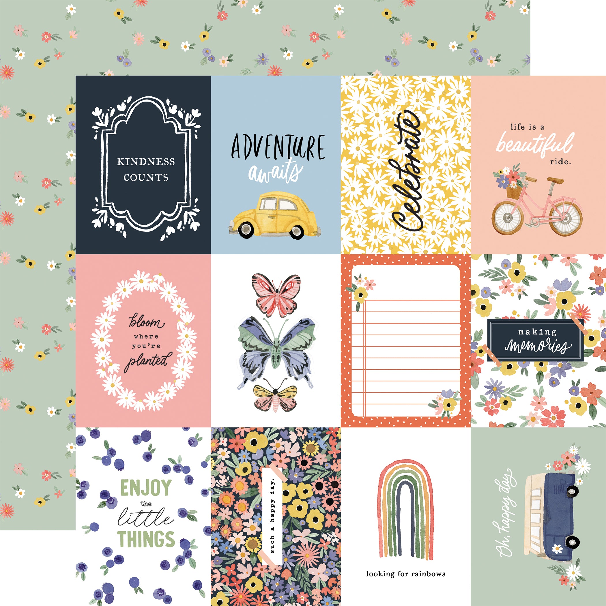 Here, There and Everywhere Collection 12 x 12 Scrapbook Paper & Sticker Pack by Carta Bella