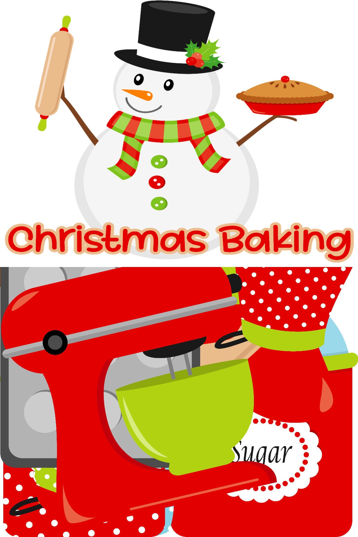 Christmas Baking Collection Laser Cut Ephemera Embellishments by SSC Designs