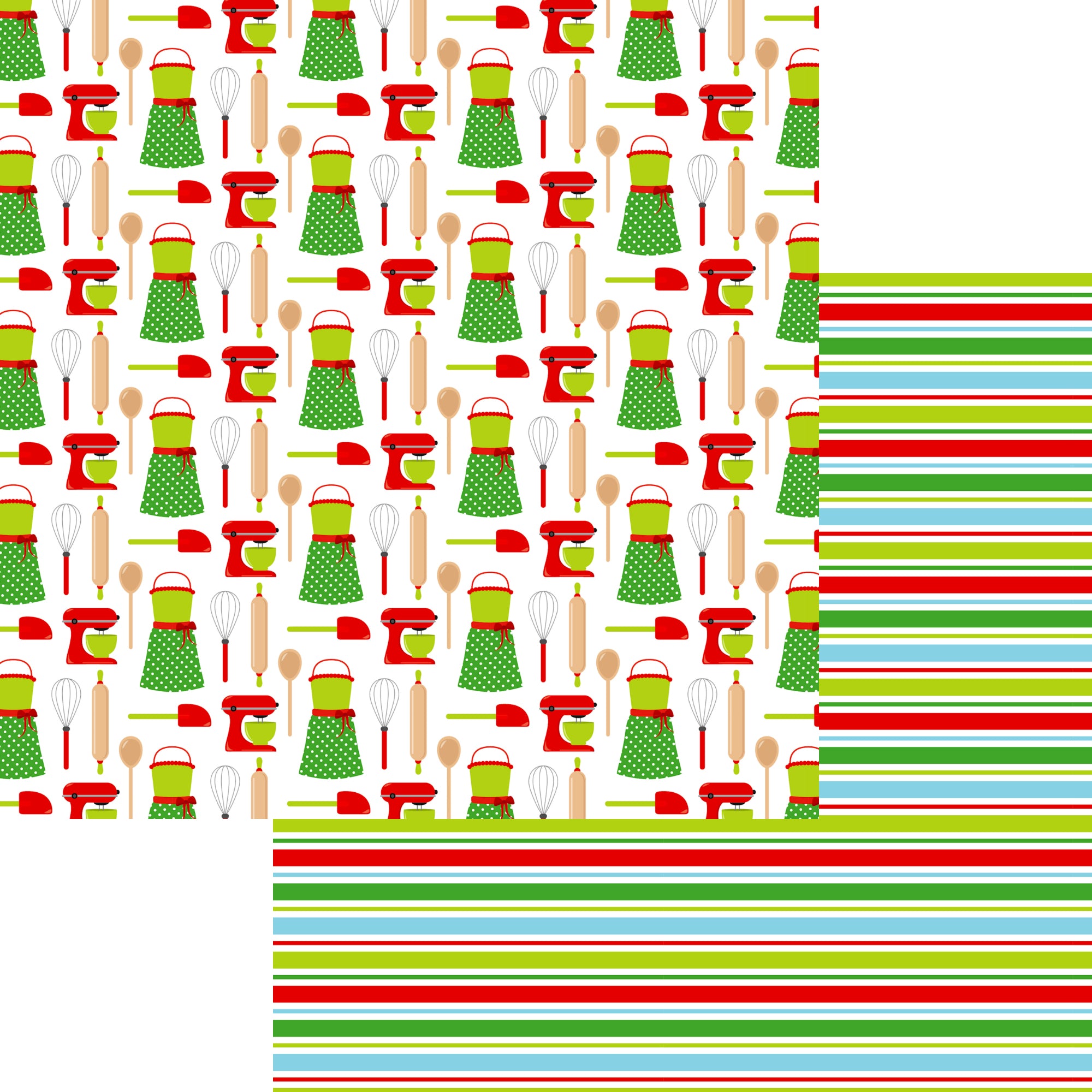 Christmas Baking Collection Aprons A Plenty 12 x 12 Double-Sided Scrapbook Paper by SSC Designs
