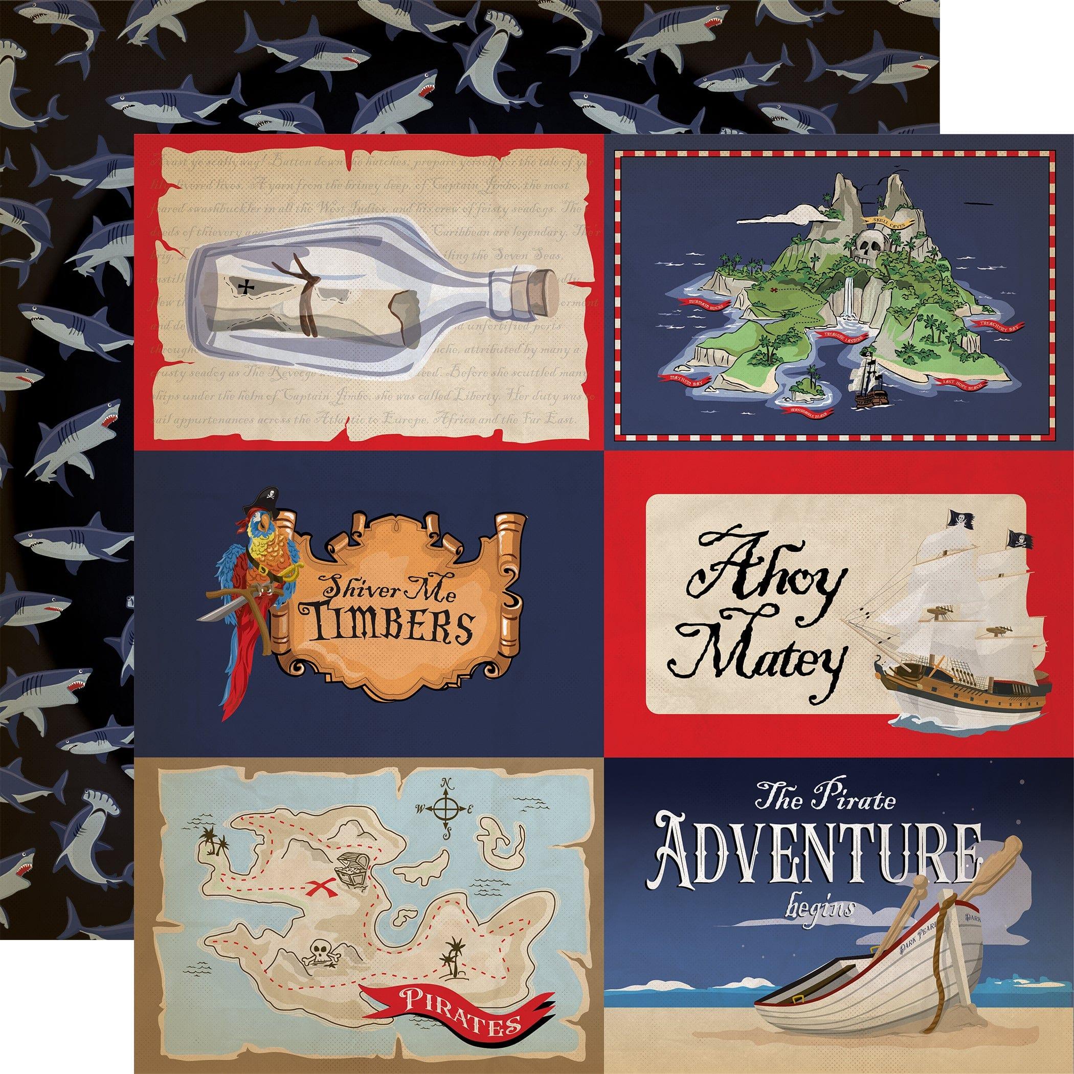 Pirates Collection 6x4 Journaling Cards 12 x 12 Double-Sided Scrapbook Paper by Carta Bella
