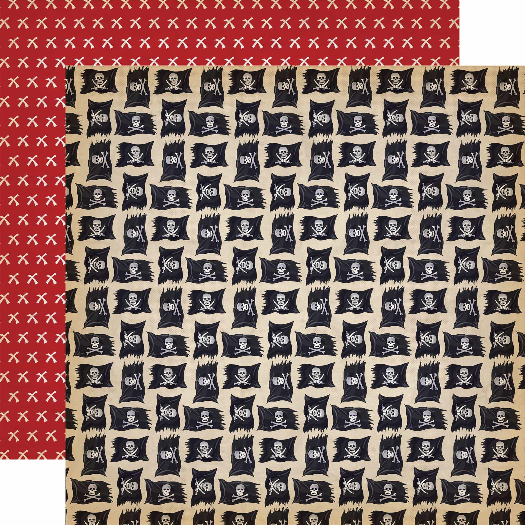 Pirates Collection Jolly Roger 12 x 12 Double-Sided Scrapbook Paper by Carta Bella