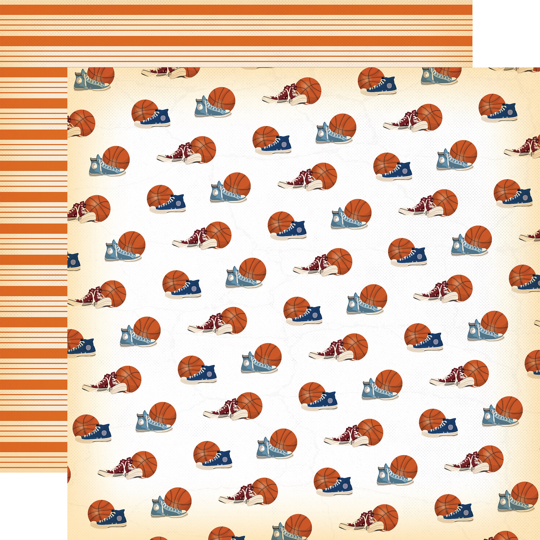 Slam Dunk Collection All Star Sneakers 12 x 12 Double-Sided Scrapbook Paper by Echo Park Paper