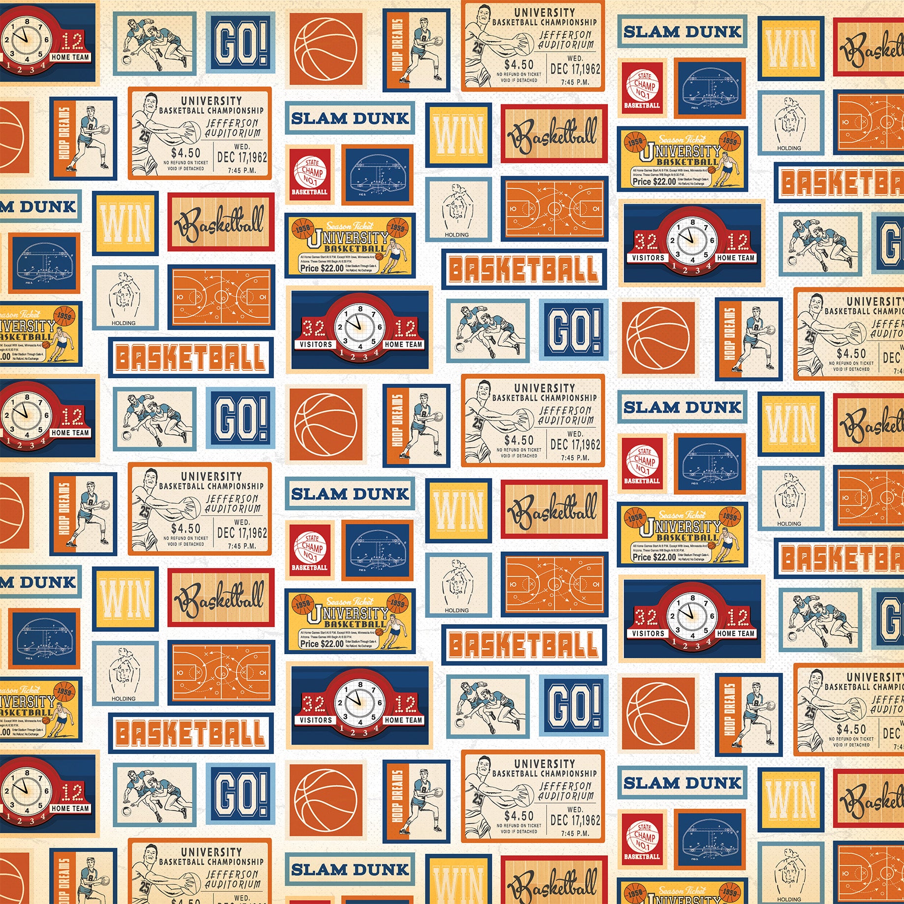 Slam Dunk Collection Slam Dunk Signs 12 x 12 Double-Sided Scrapbook Paper by Echo Park Paper