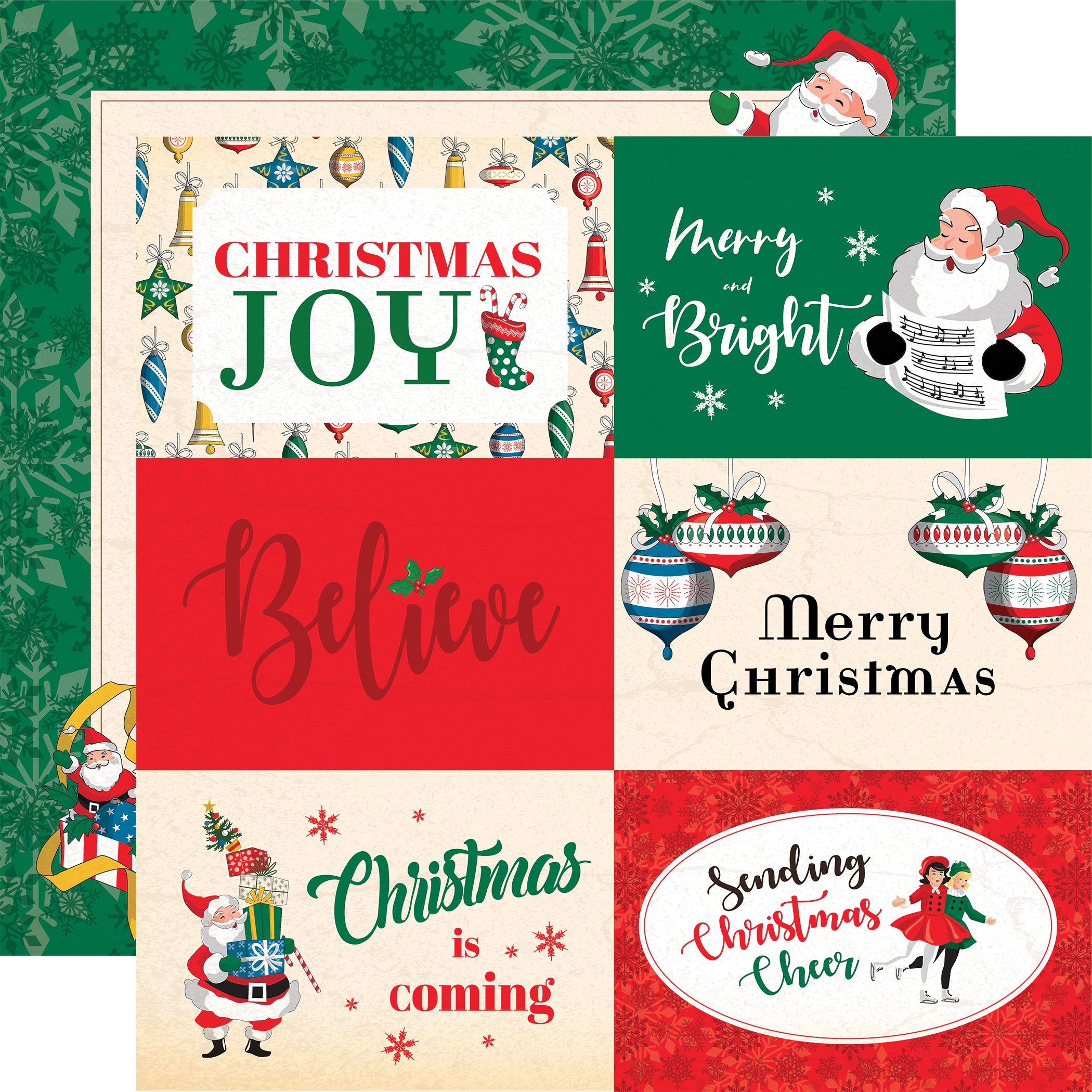 Season's Greetings Collection 6x4 Journaling Cards 12 x 12 Double-Sided Scrapbook Paper by Carta Bella