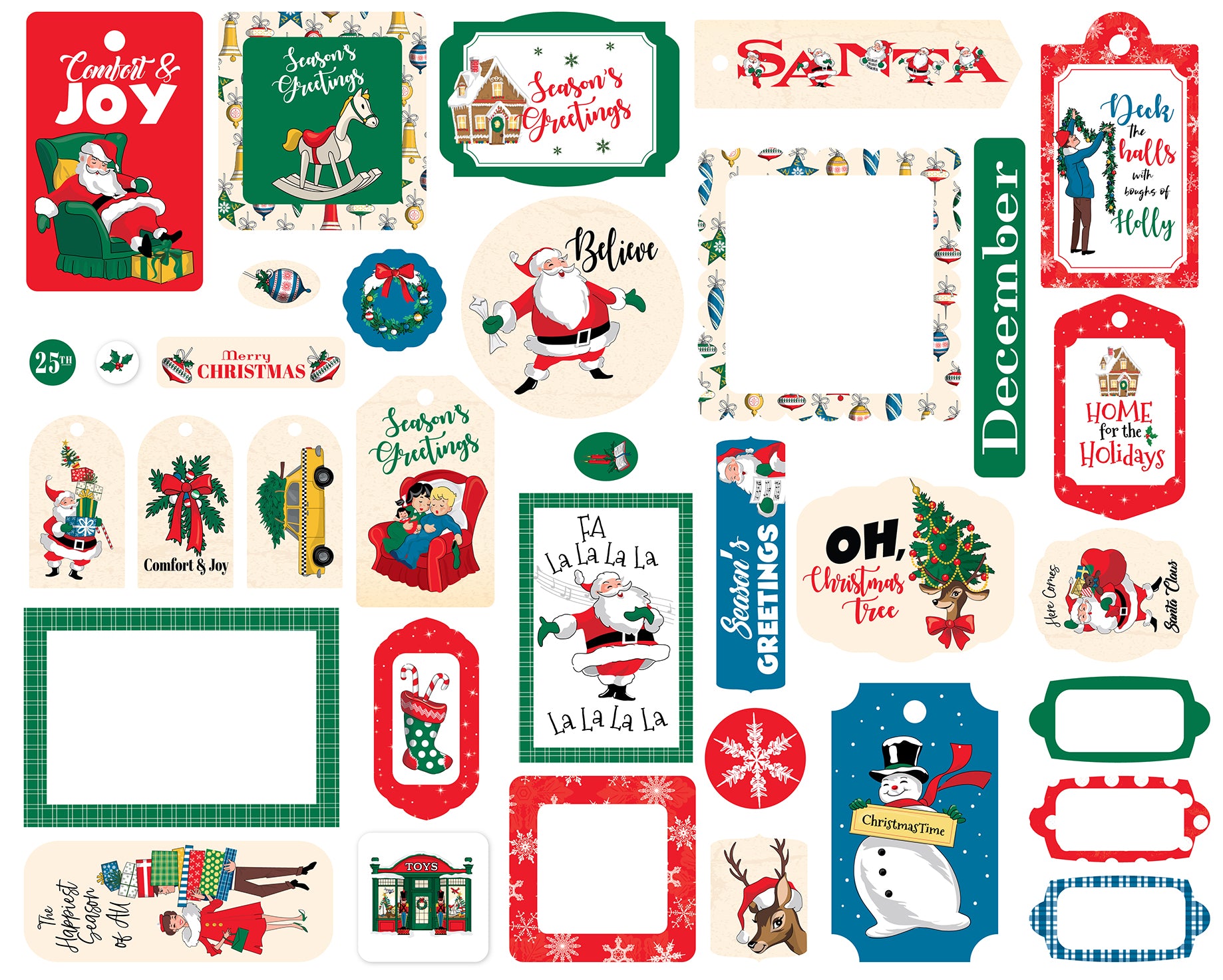 Season's Greetings Collection Scrapbook Frames & Tags by Carta Bella