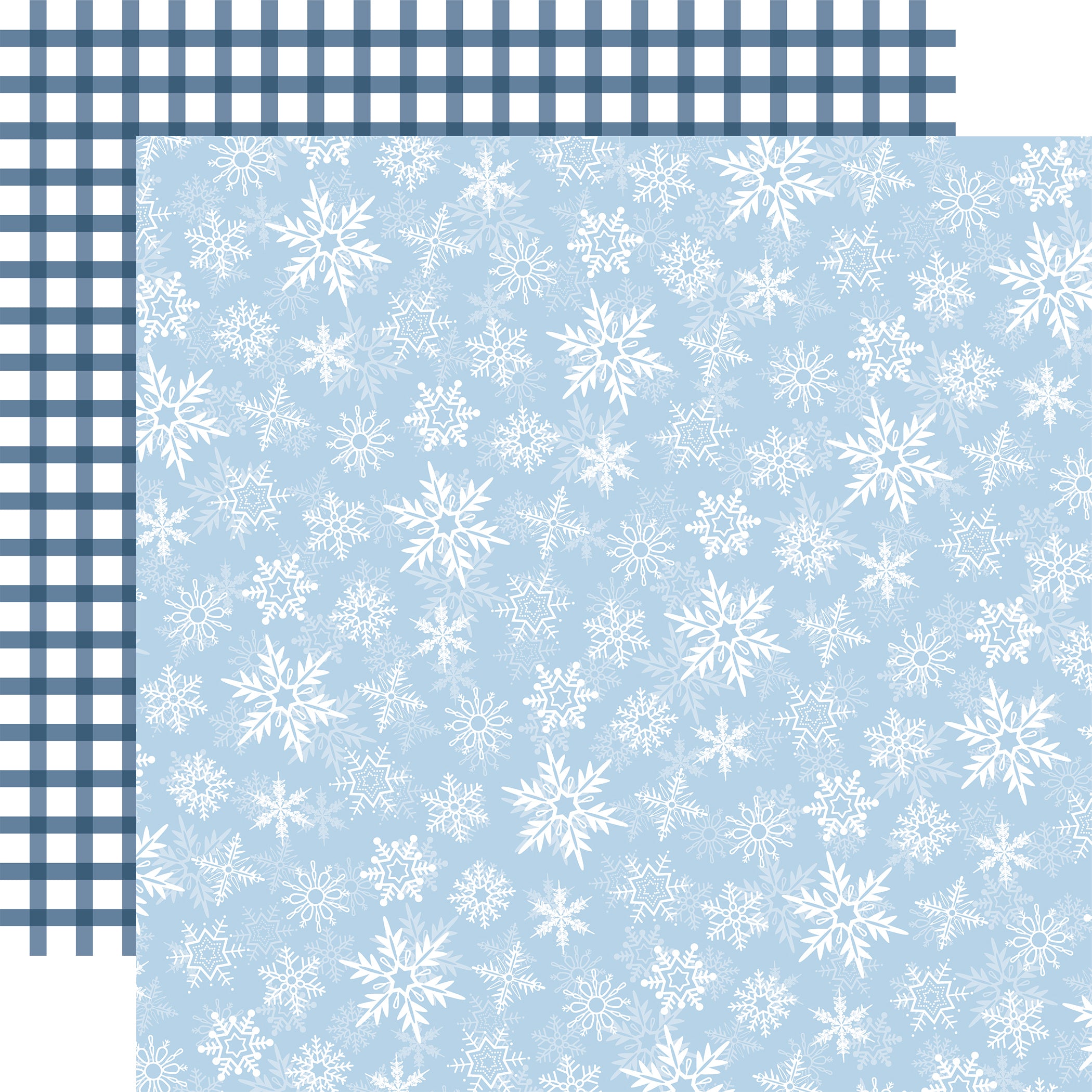 Wintertime Collection Falling Flakes 12 x 12 Double-Sided Scrapbook Paper by Carta Bella
