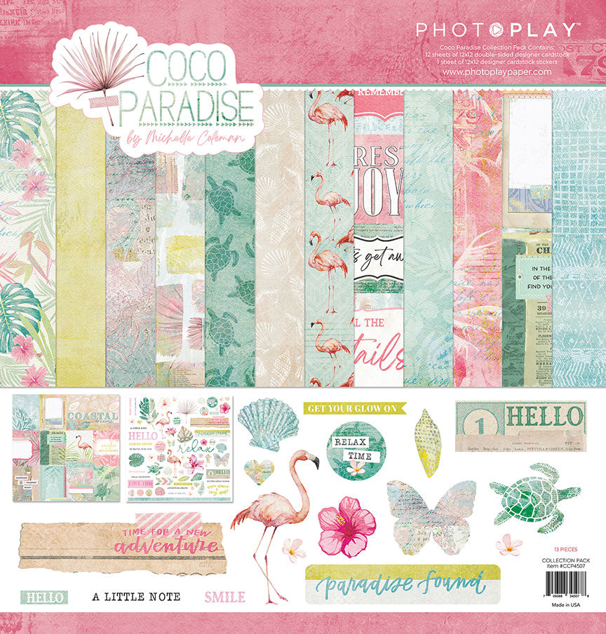Coco Paradise Collection 12 x 12 Double-Sided Scrapbook Collection Kit by Photo Play Paper