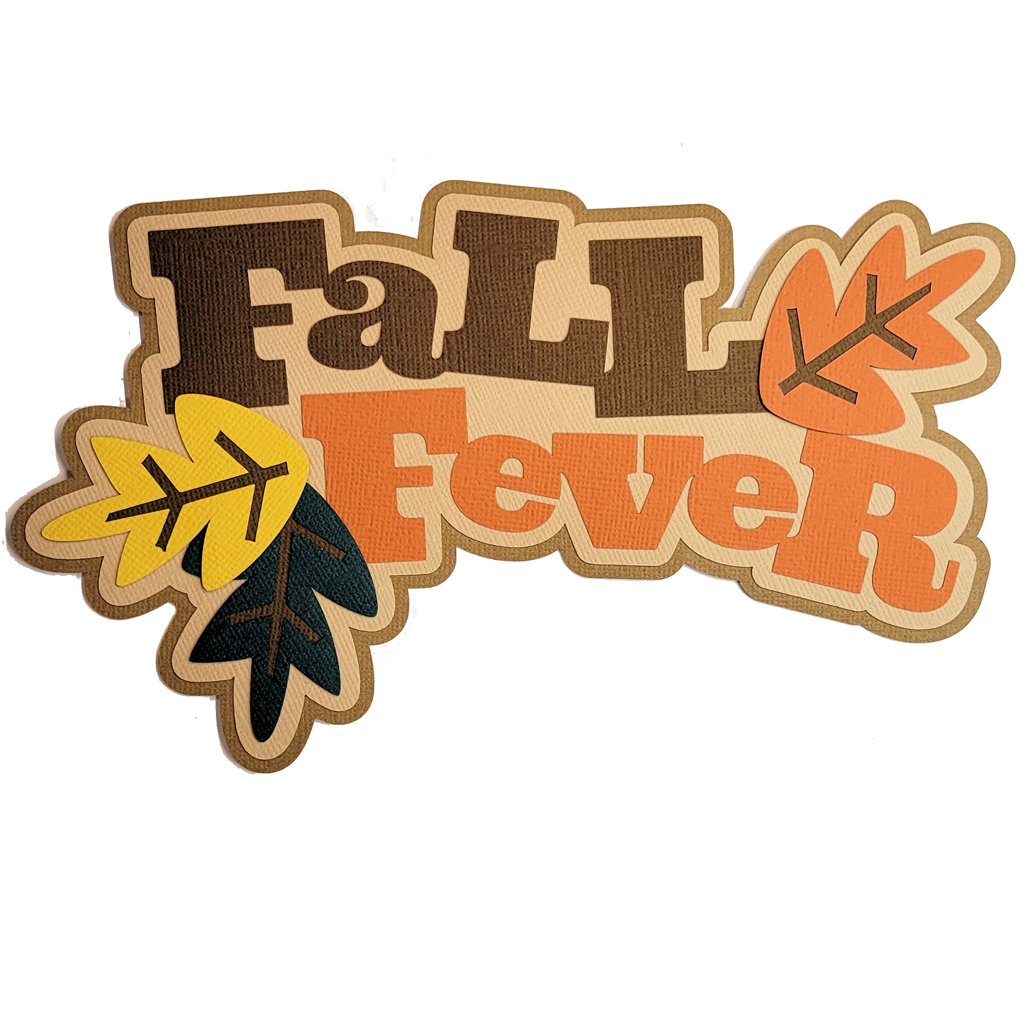 Fall Fever Title 8 x 4.5 Fully-Assembled Laser Cut Scrapbook Embellishment by SSC Laser Designs