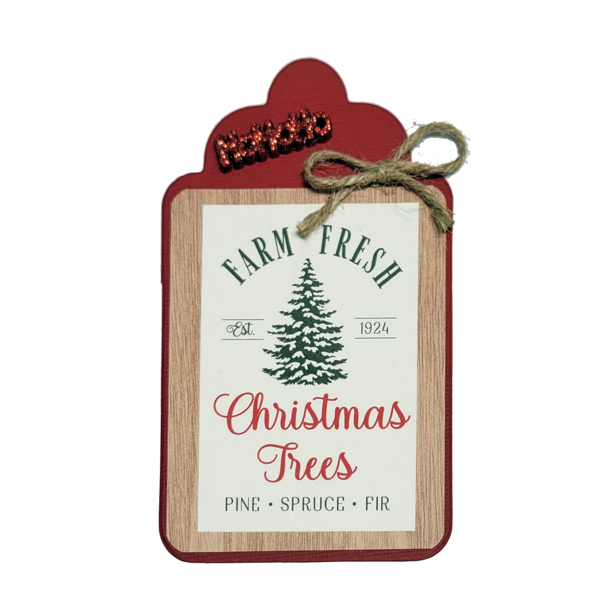 Farm Fresh Christmas Trees Tag 3 x 5 Coordinating Scrapbook Tag Embellishment by SSC Designs