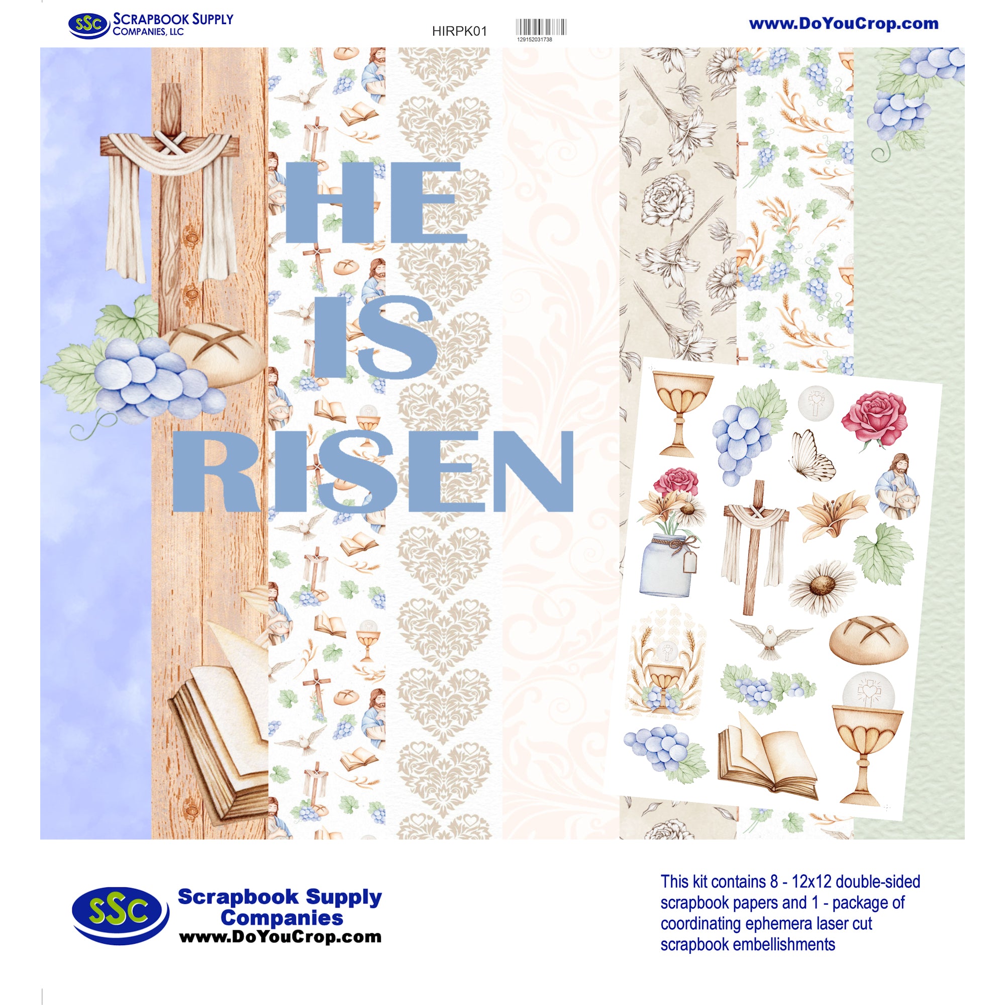 He Is Risen 12 x 12 Scrapbook Paper & Embellishment Kit by SSC Designs