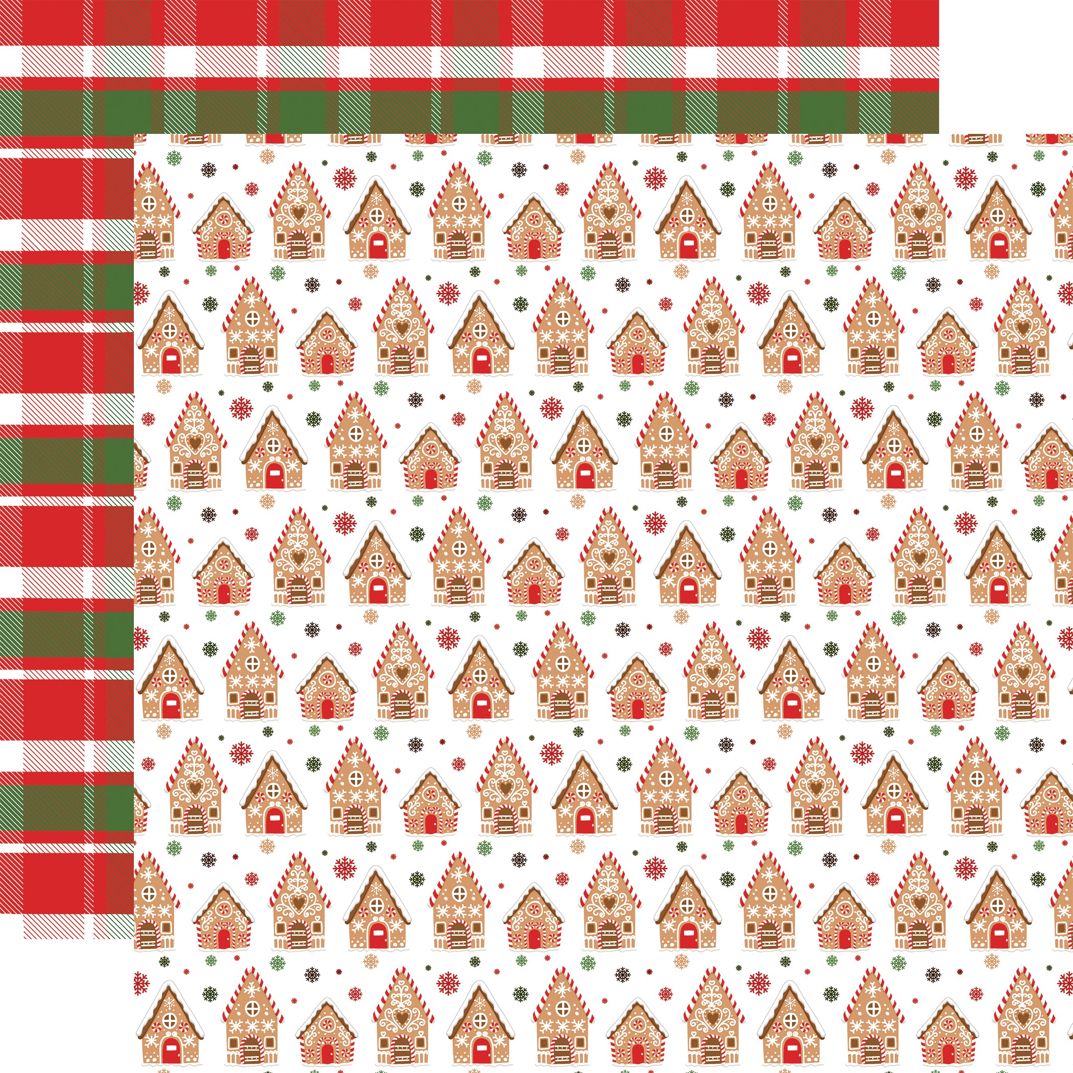 Have A Holly Jolly Christmas Collection Cozy Gingerbread House 12 x 12 Double-Sided Scrapbook Paper by Echo Park Paper