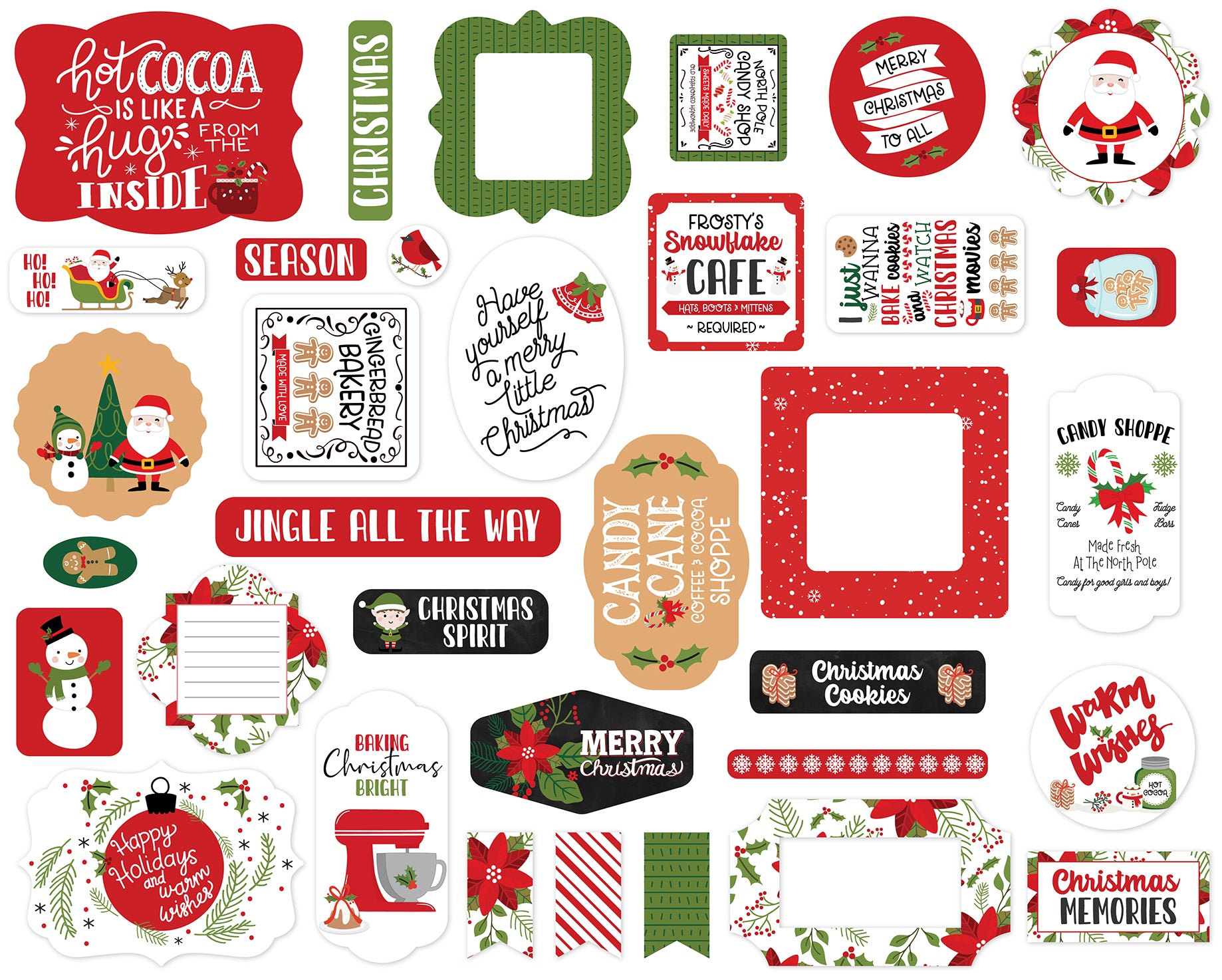 Have A Holly Jolly Christmas Collection 4x8 Scrapbook Ephemera by Echo Park Paper