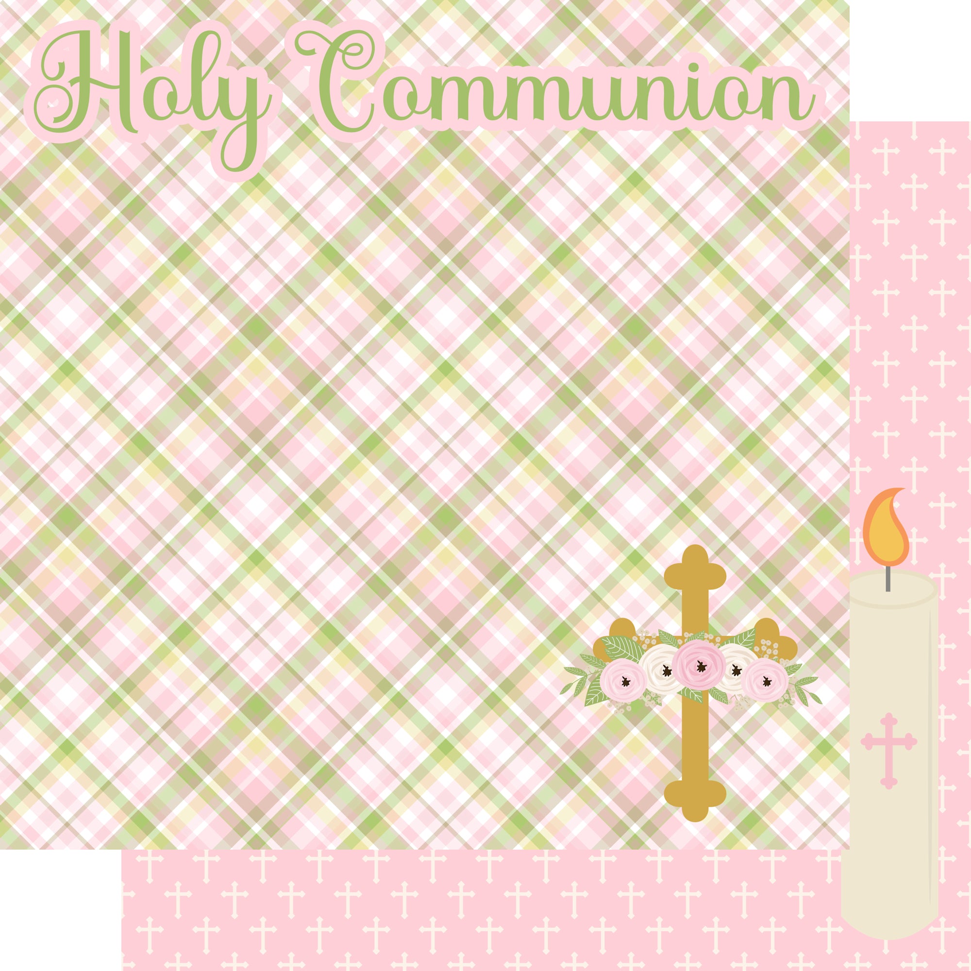 Holy Sacraments Collection First Communion Girl 12 x 12 Double-Sided Scrapbook Paper by SSC Designs