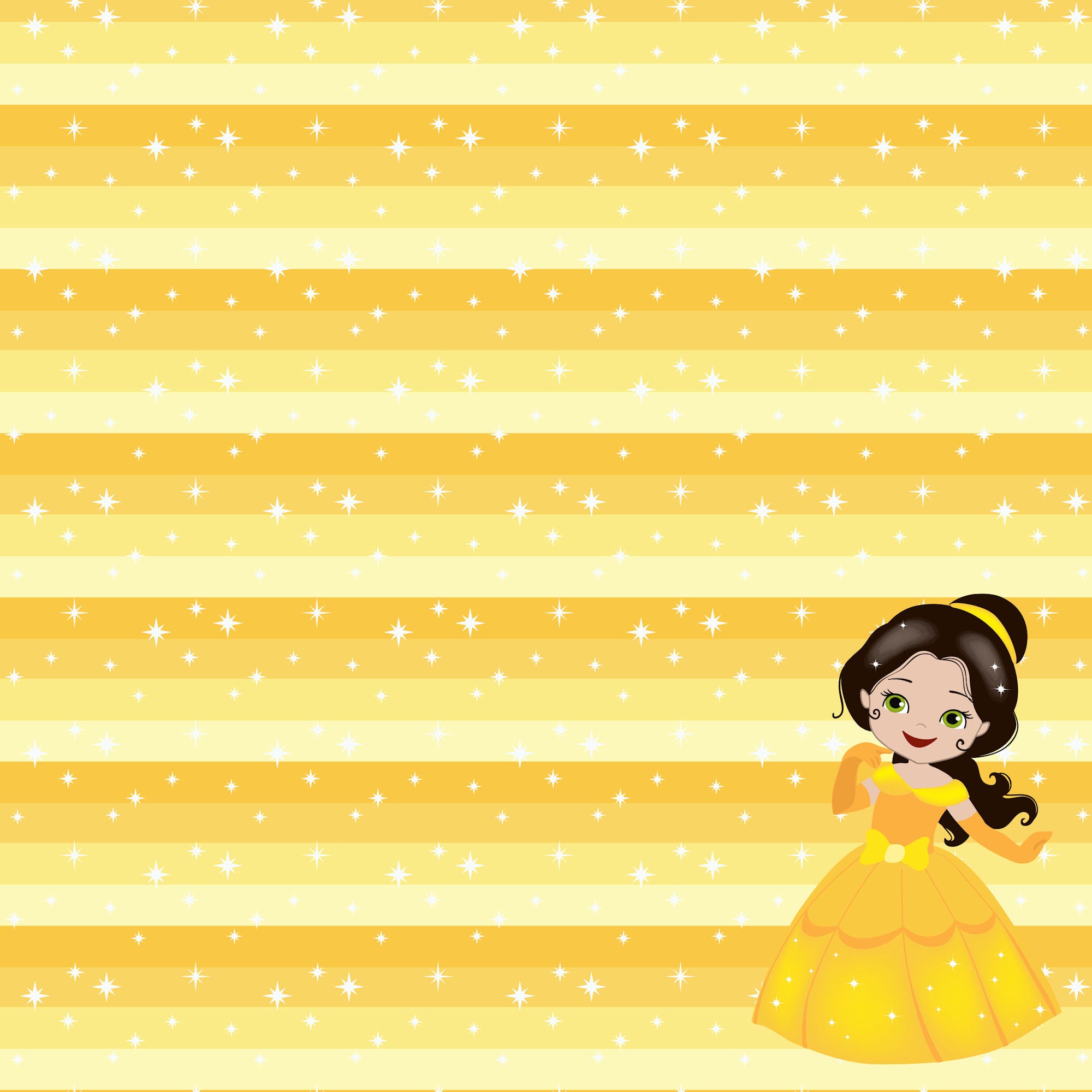 Inspired By Collection Yellow Princess 12 x 12 Double-Sided Scrapbook Paper by SSC Designs