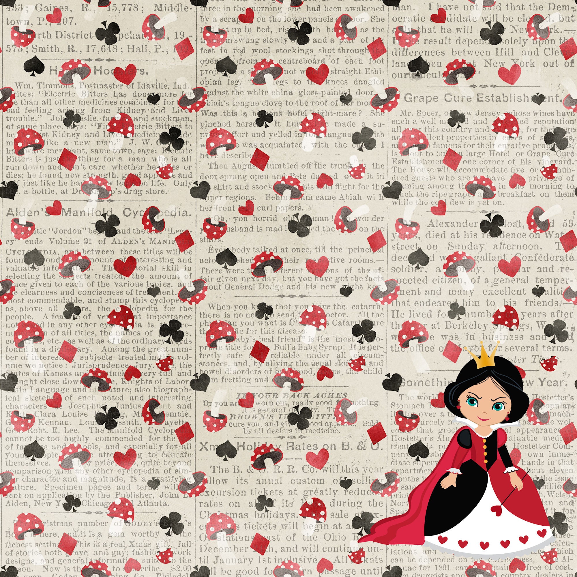 Inspired By Collection Alice 12 x 12 Double-Sided Scrapbook Paper by SSC Designs