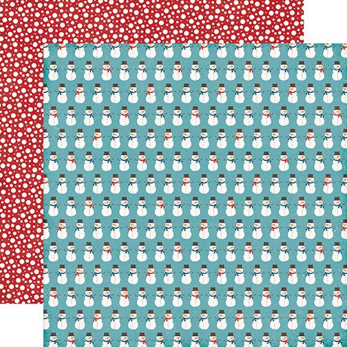I Love Winter Collection Snowman Friends 12 x 12 Double-Sided Scrapbook Paper by Echo Park Paper