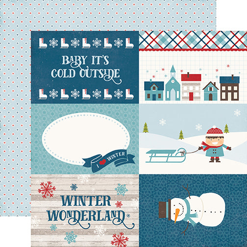 I Love Winter Collection 4x6 Journaling Cards 12 x 12 Double-Sided Scrapbook Paper by Echo Park Paper