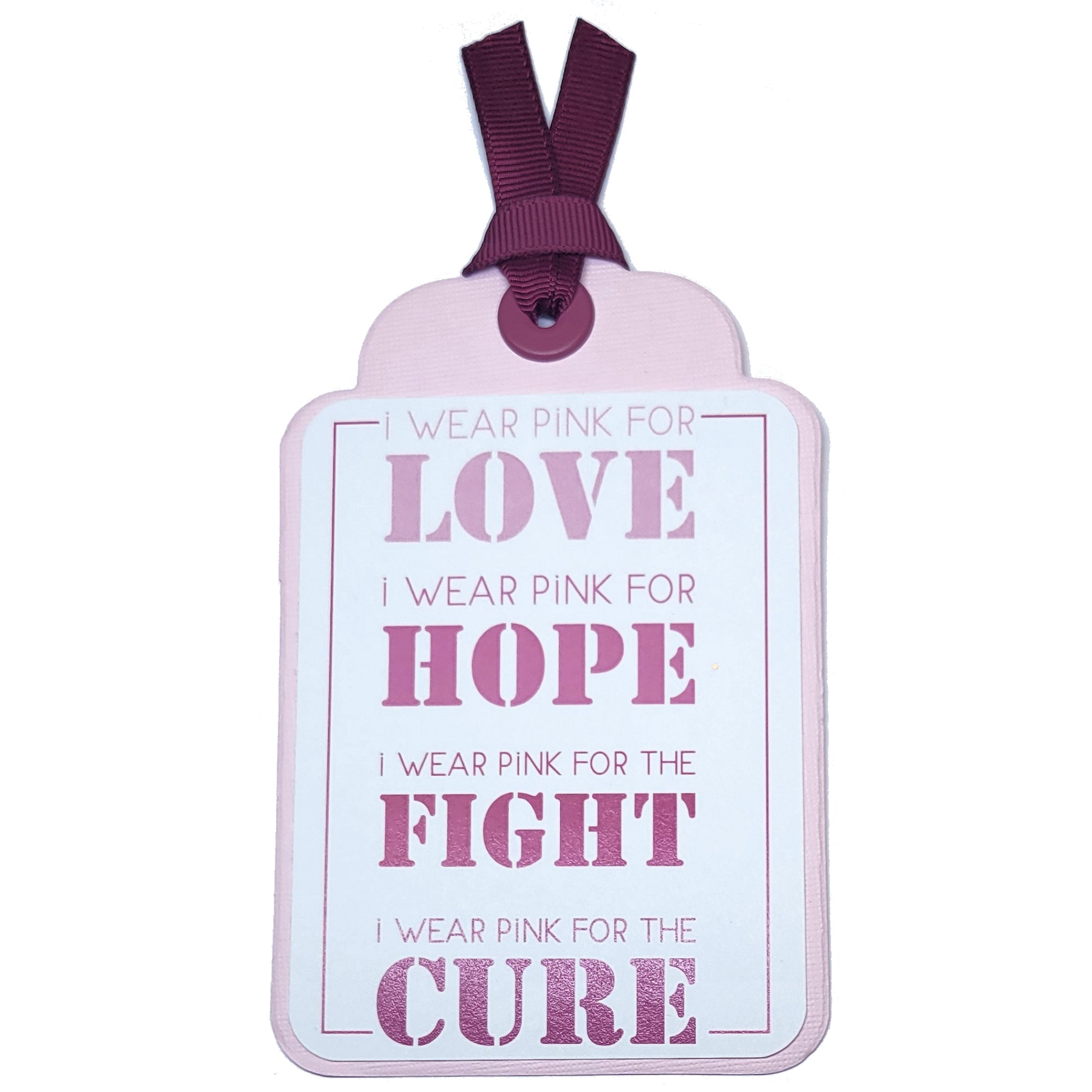 Terrific Tags Collection Love, Hope, Fight, Cure 3x5 Scrapbook Tag Embellishment by SSC Designs