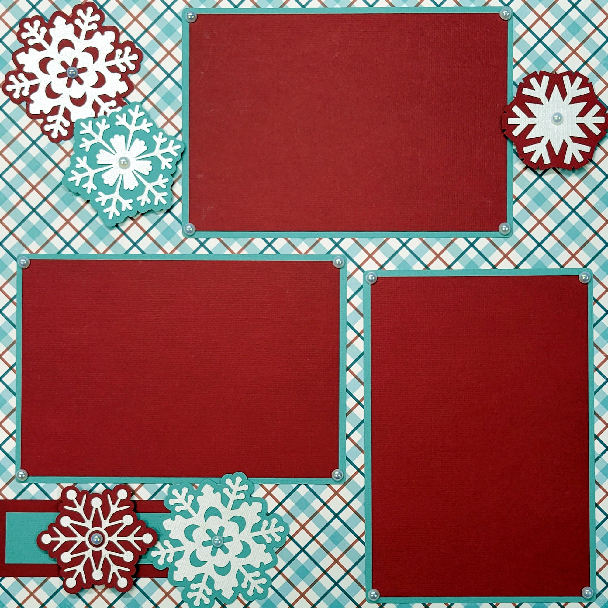 Snow Fun Winter (2) - 12 x 12 Pages, Fully-Assembled & Hand-Crafted 3D Scrapbook Premade by SSC Designs