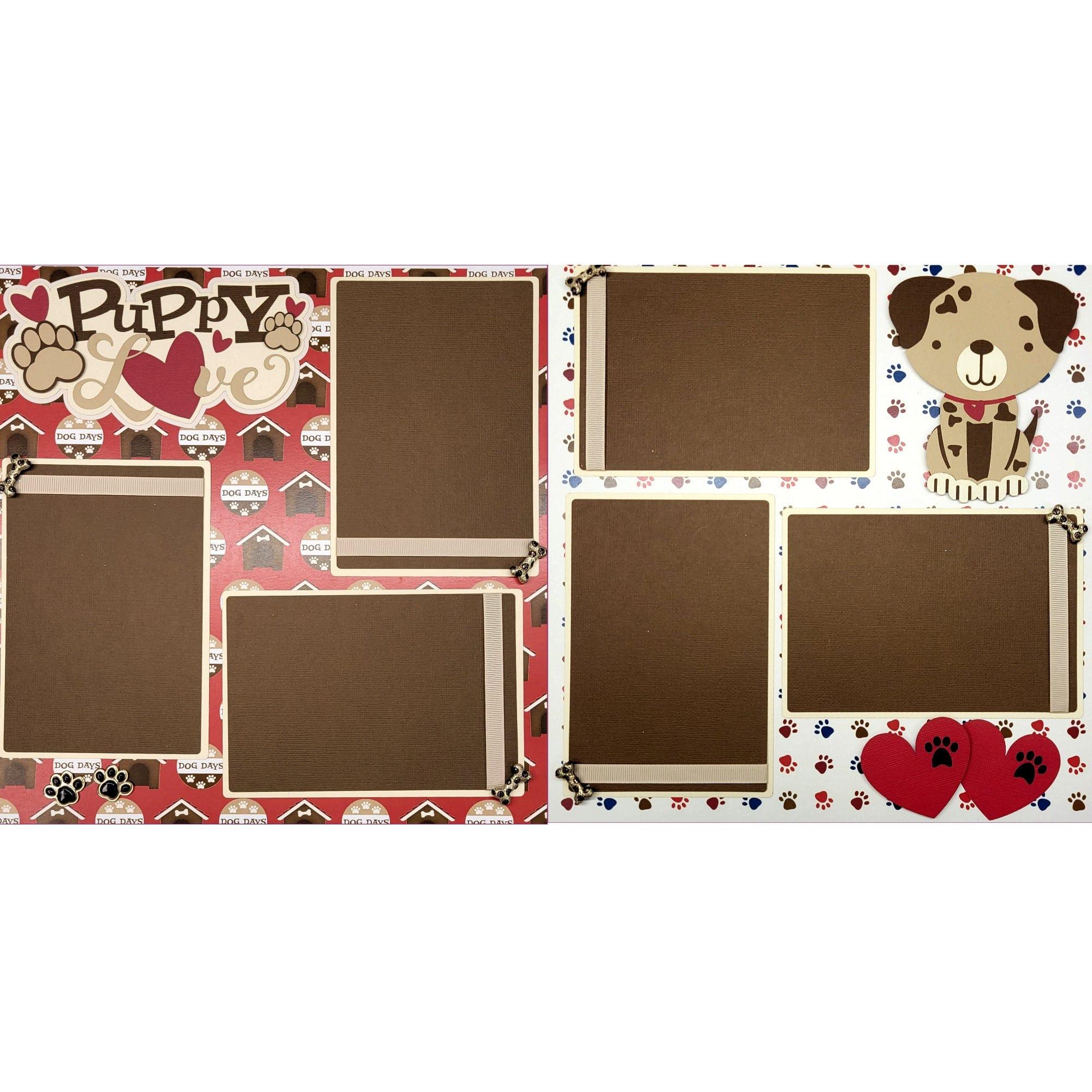 Puppy Love (2) - 12 x 12 Pages, Fully-Assembled & Hand-Crafted 3D Scrapbook Premade by SSC Designs