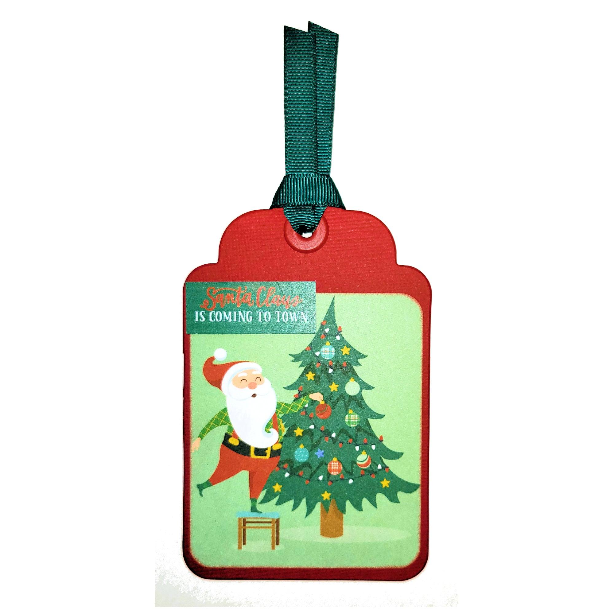 Christmas Collection Wishing You A Merry Christmas 3 x 4 Scrapbook Tag Embellishment by SSC Designs