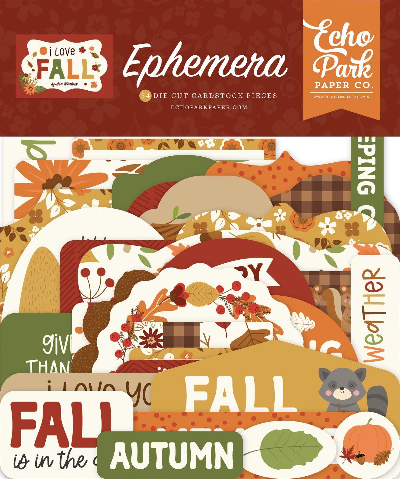I Love Fall Collection Scrapbook Ephemera by Echo Park Paper - Scrapbook Supply Companies