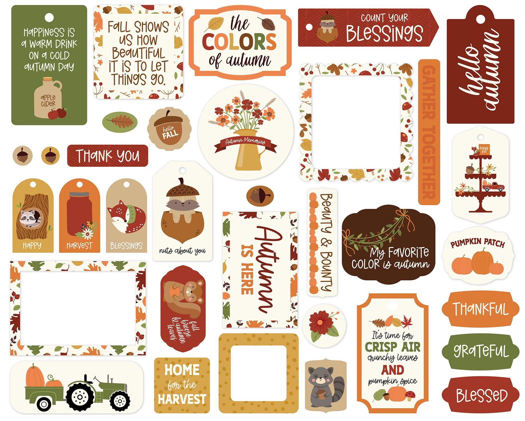 I Love Fall Collection Scrapbook Tags by Echo Park Paper - Scrapbook Supply Companies