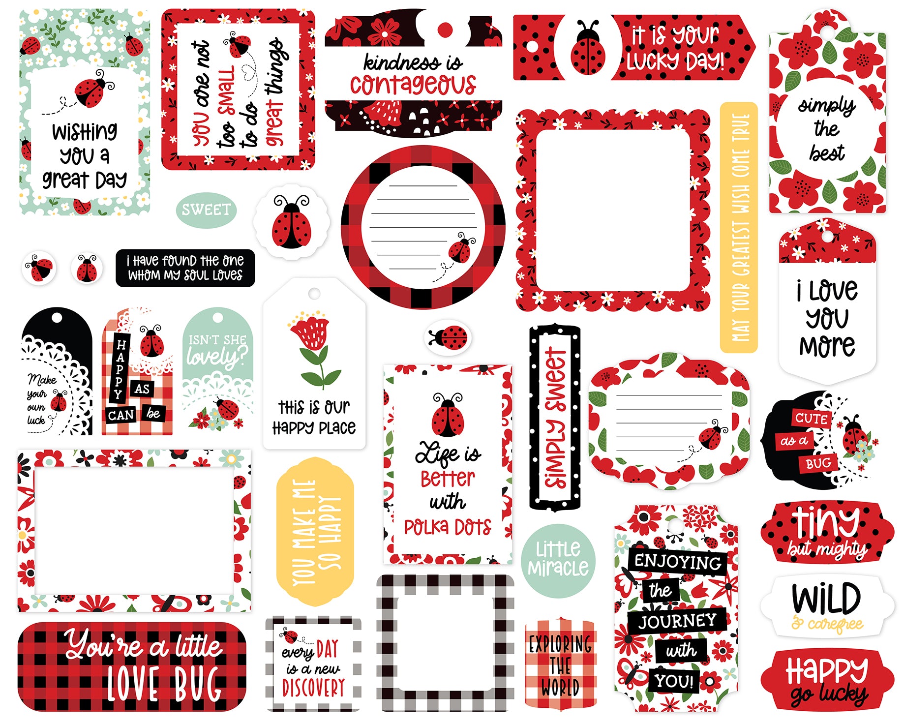 Little Ladybug Collection Scrapbook Frames & Tags by Echo Park Paper