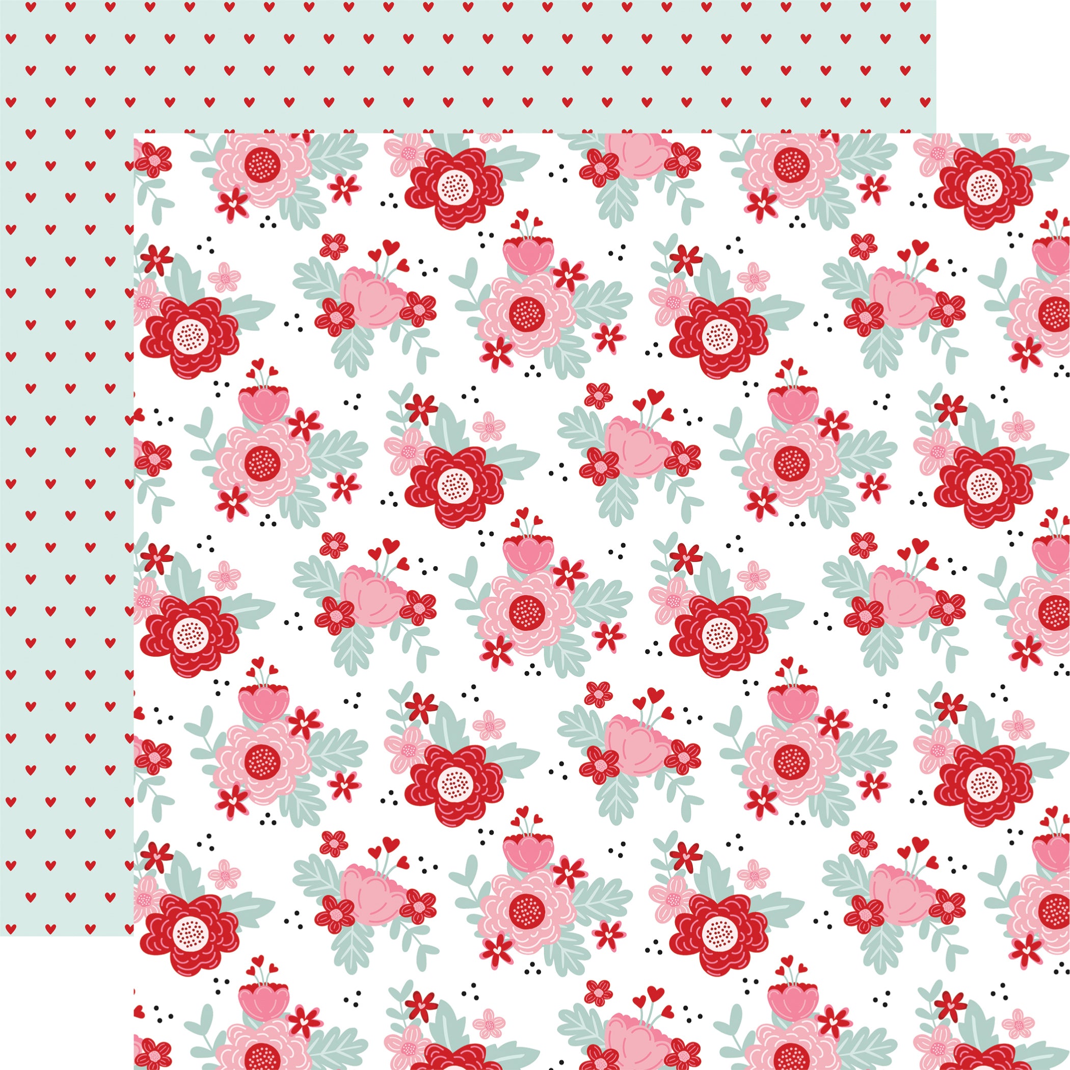 Love Notes Collection Love Blooms 12 x 12 Double-Sided Scrapbook Paper by Echo Park Paper