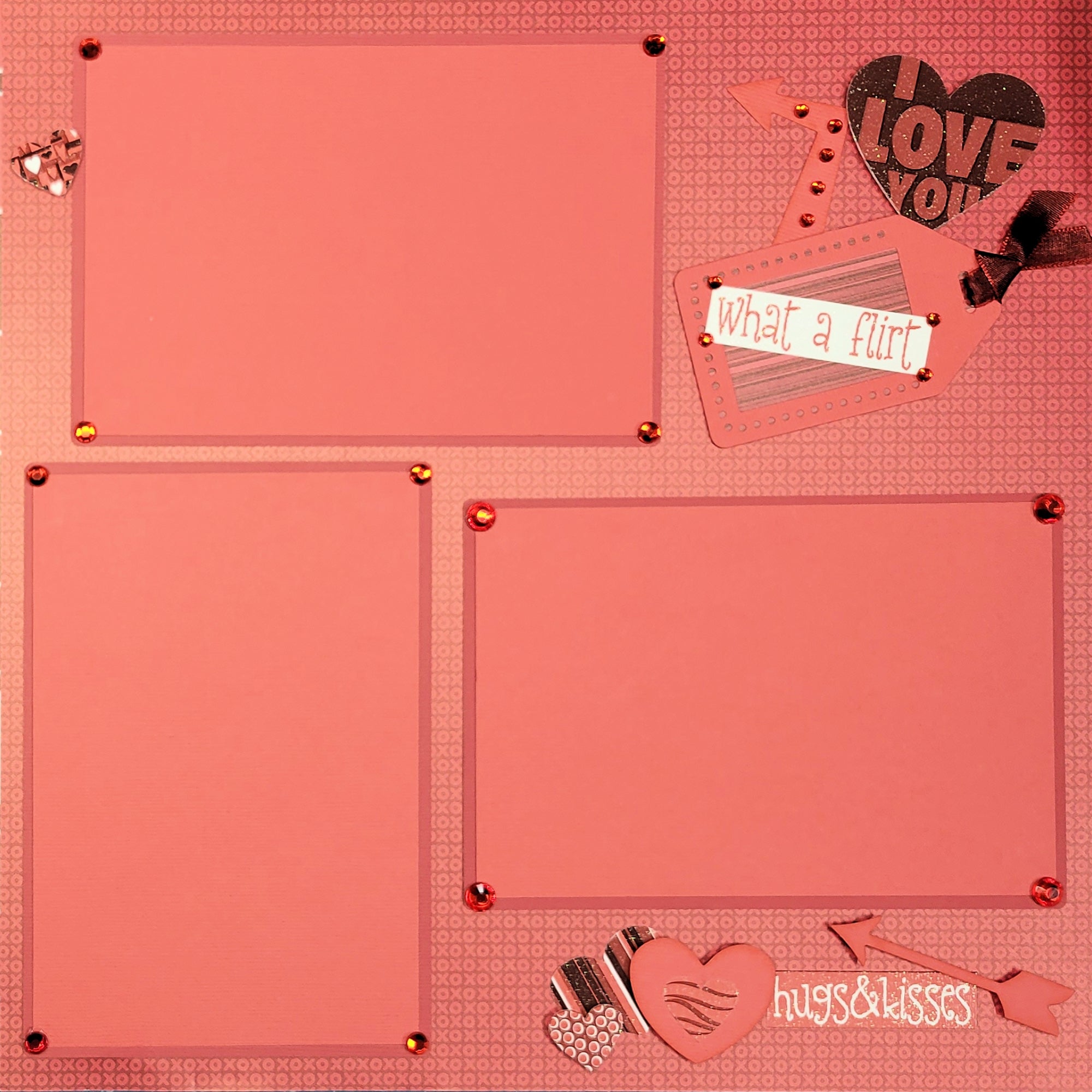 What a Flirt Valentine (2) - 12 x 12 Pages, Fully-Assembled & Hand-Crafted 3D Scrapbook Premade by SSC Designs