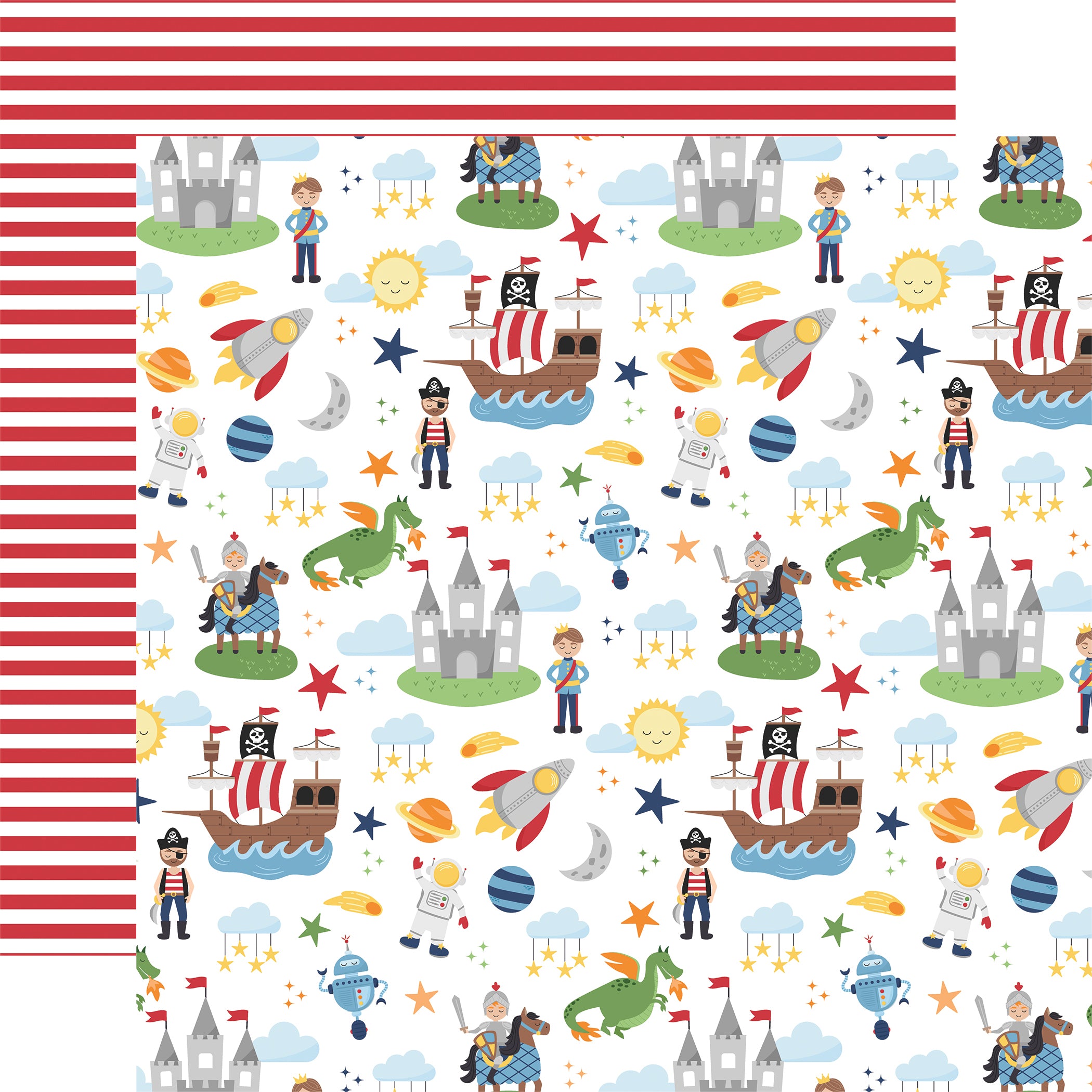 My Little Boy Collection Dreaming Of Adventure 12 x 12 Double-Sided Scrapbook Paper by Echo Park Paper
