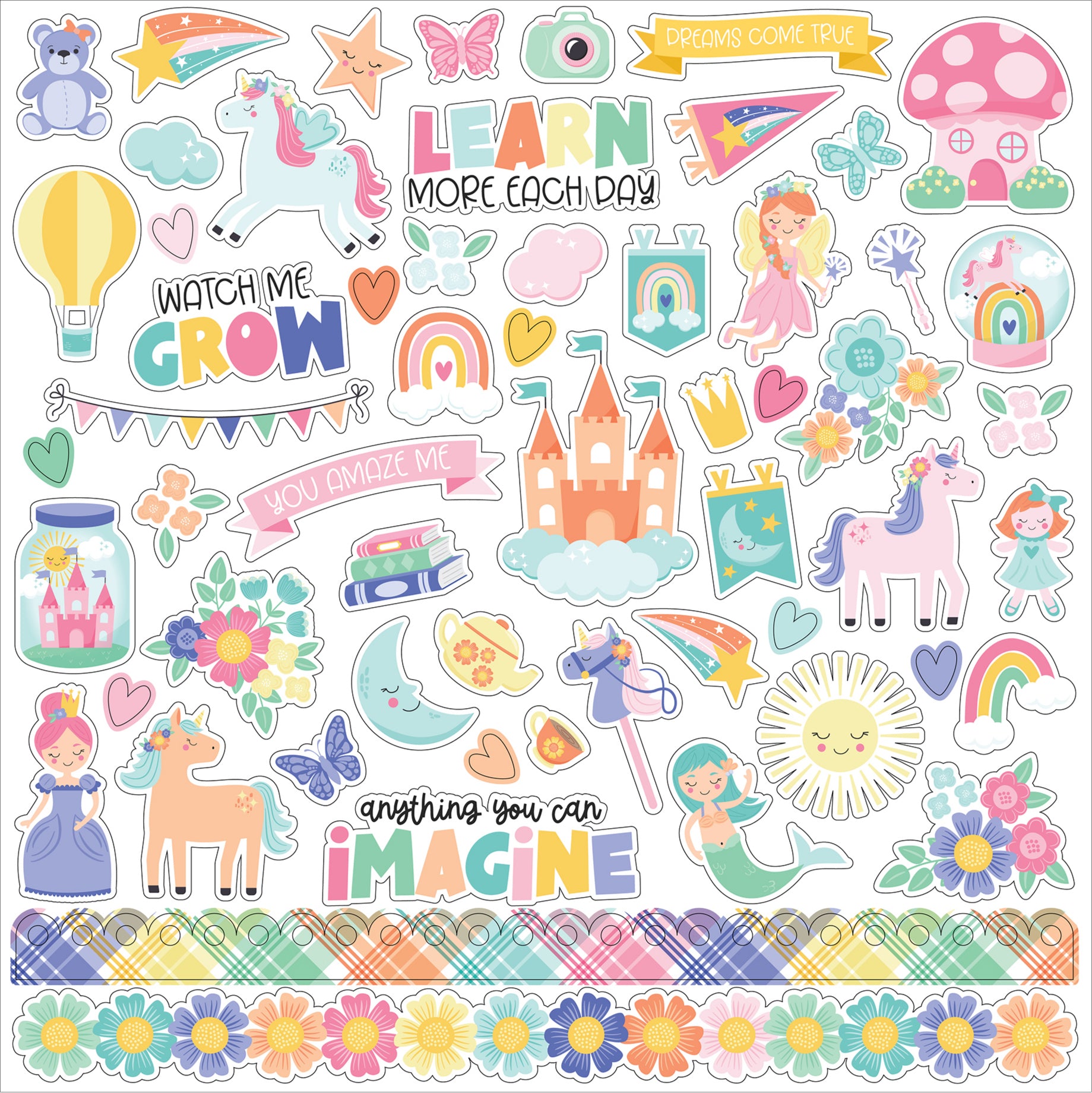 My Little Girl Collection 12 x 12 Scrapbook Sticker Sheet by Echo Park Paper