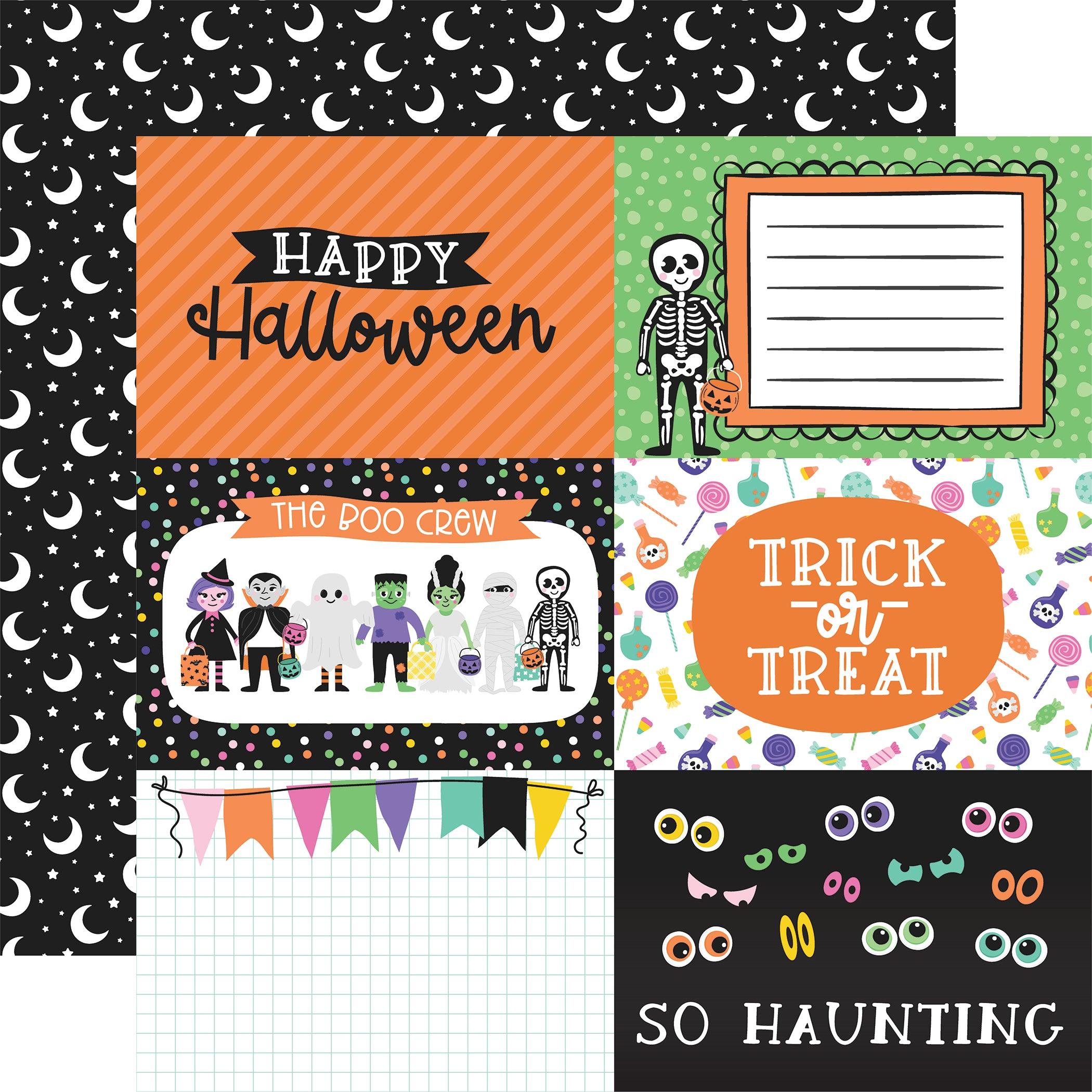 Monster Mash Collection 6x4 Journaling Cards 12 x 12 Double-Sided Scrapbook Paper by Echo Park Paper - Scrapbook Supply Companies