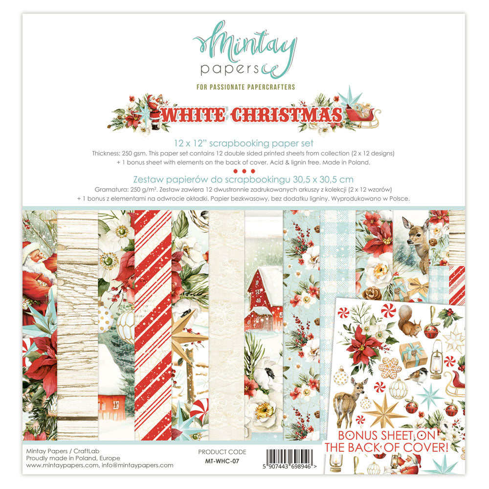 White Christmas Collection 12 x 12 Scrapbook Collection Kit by Mintay Papers