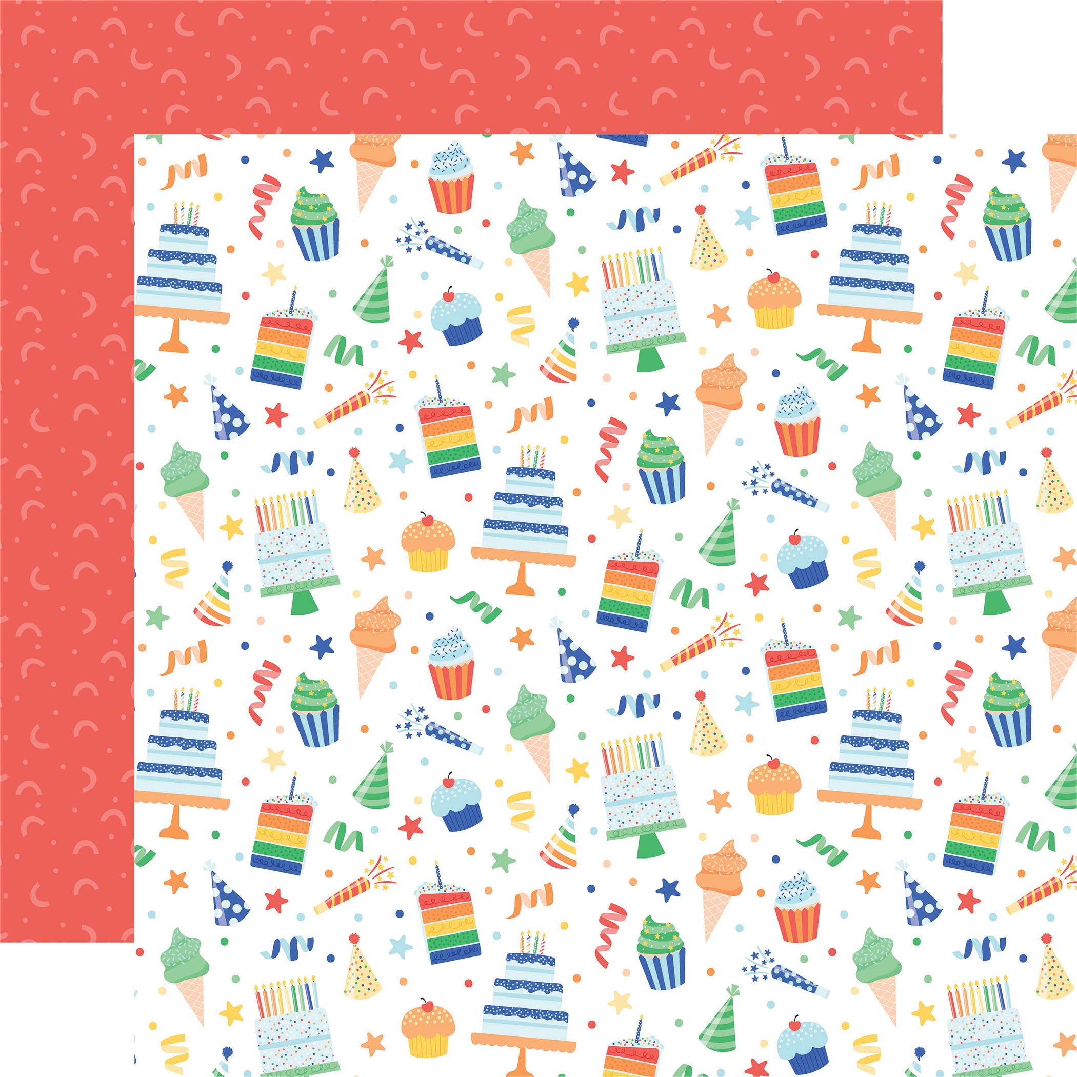 Make a Wish Birthday Boy Collection Birthday Wish Treats 12 x 12 Double-Sided Scrapbook Paper by Echo Park Paper
