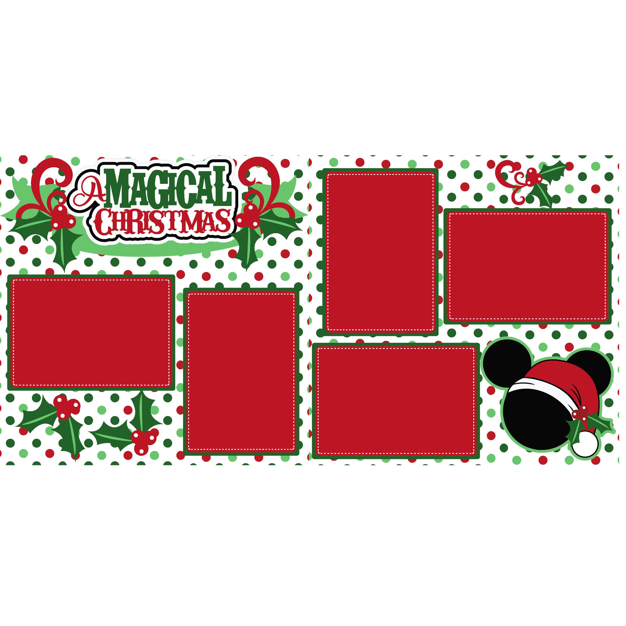 A Magical Christmas (2) - 12 x 12 Premade, Printed Scrapbook Pages by SSC Designs