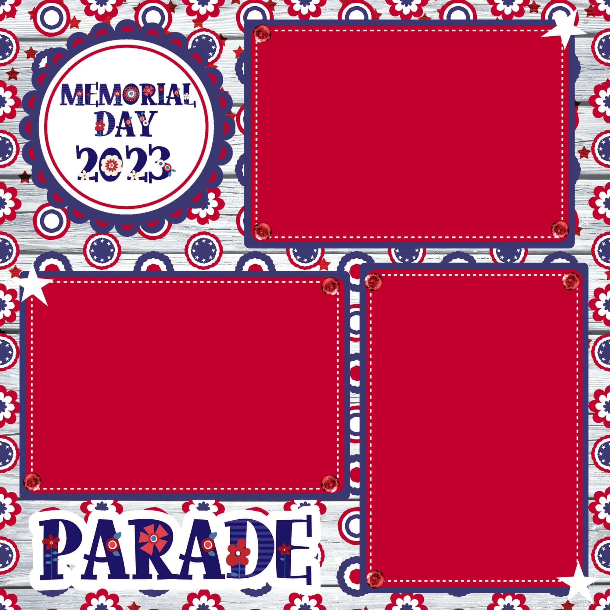 Memorial Day 2023 (2) - 12 x 12 Premade, Printed Scrapbook Pages by SSC Designs - Scrapbook Supply Companies