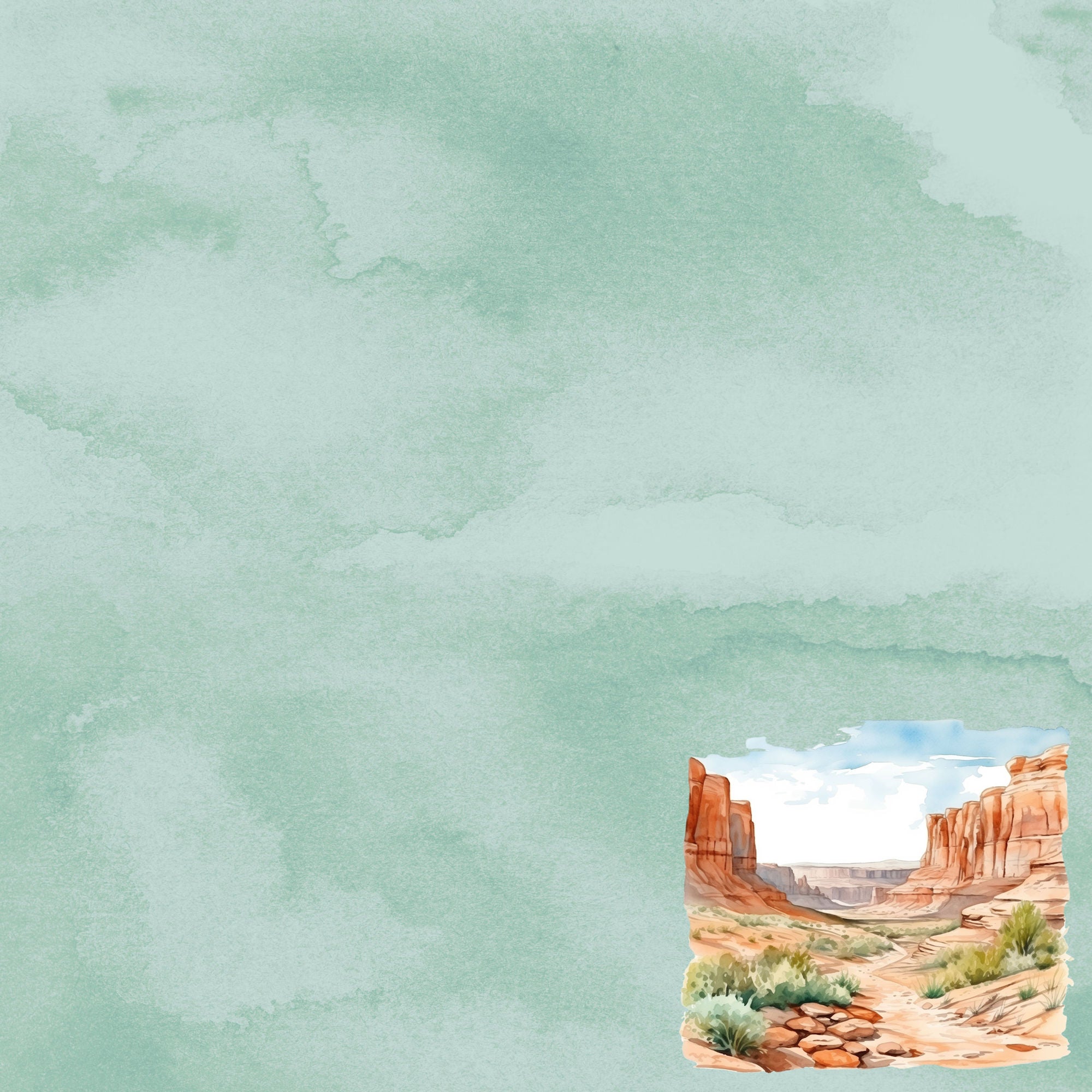 National Parks Collection Colorado River 12 x 12 Double-Sided Scrapbook Paper by SSC Designs