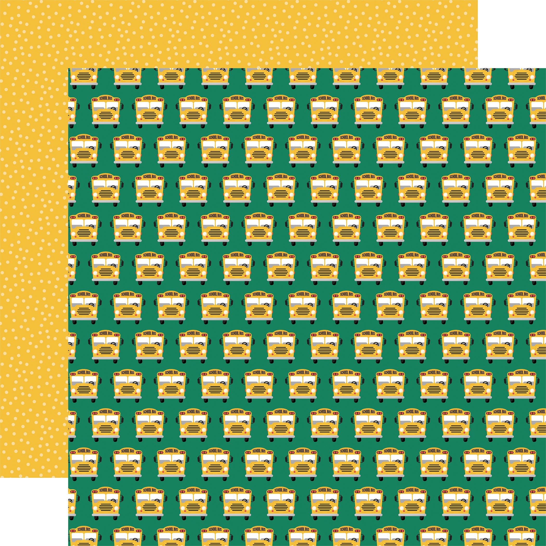 Off to School Collection School Bus Ride 12 x 12 Double-Sided Scrapbook Paper by Echo Park Paper