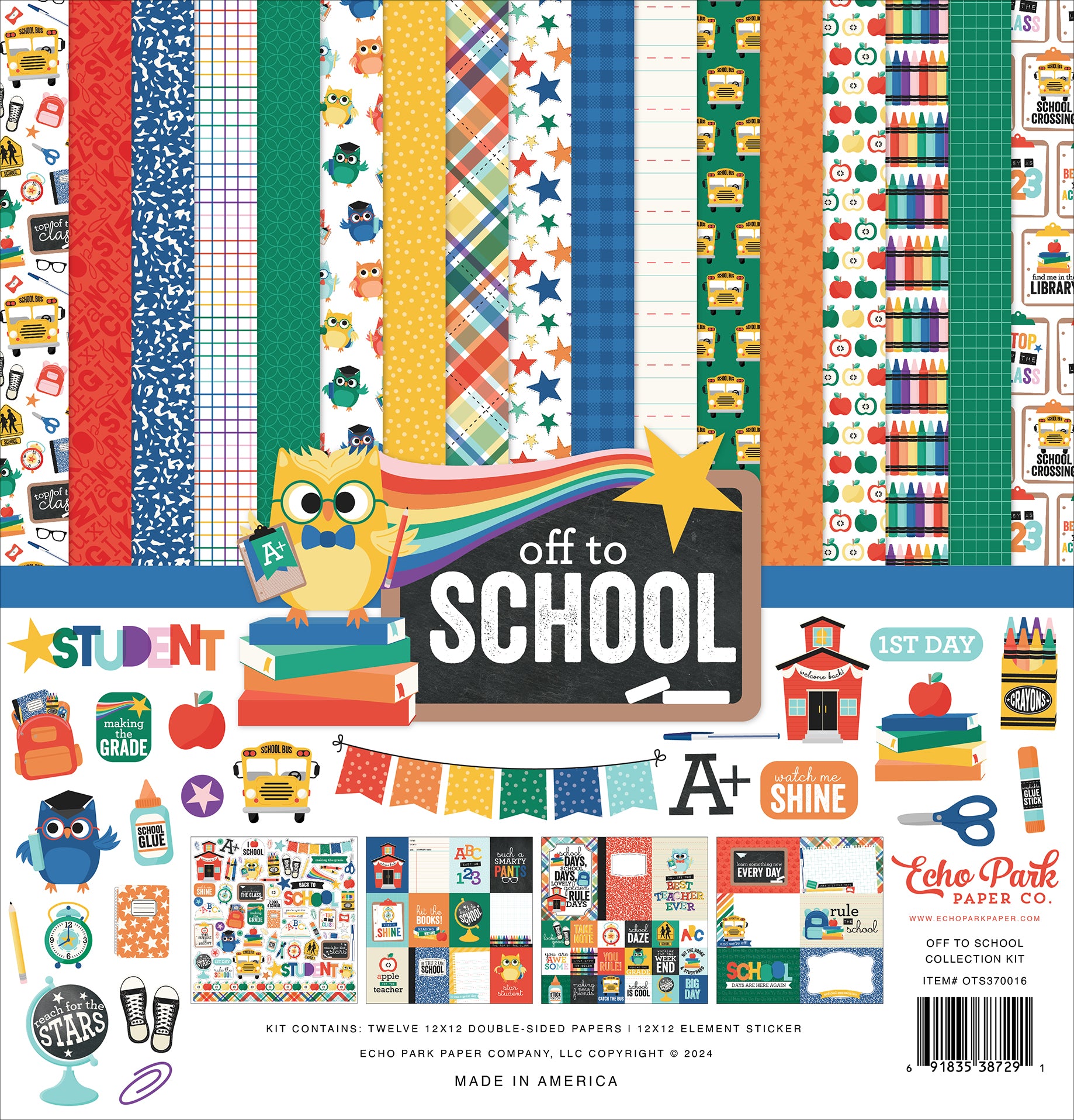 Off to School Collection 12 x 12 Scrapbook Collection Kit by Echo Park Paper