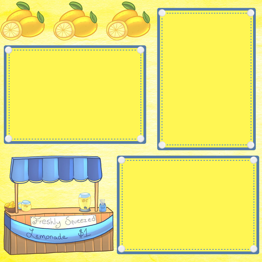 Lemonade Stand (2) - 12 x 12 Printed Scrapbook Pages by SSC Designs