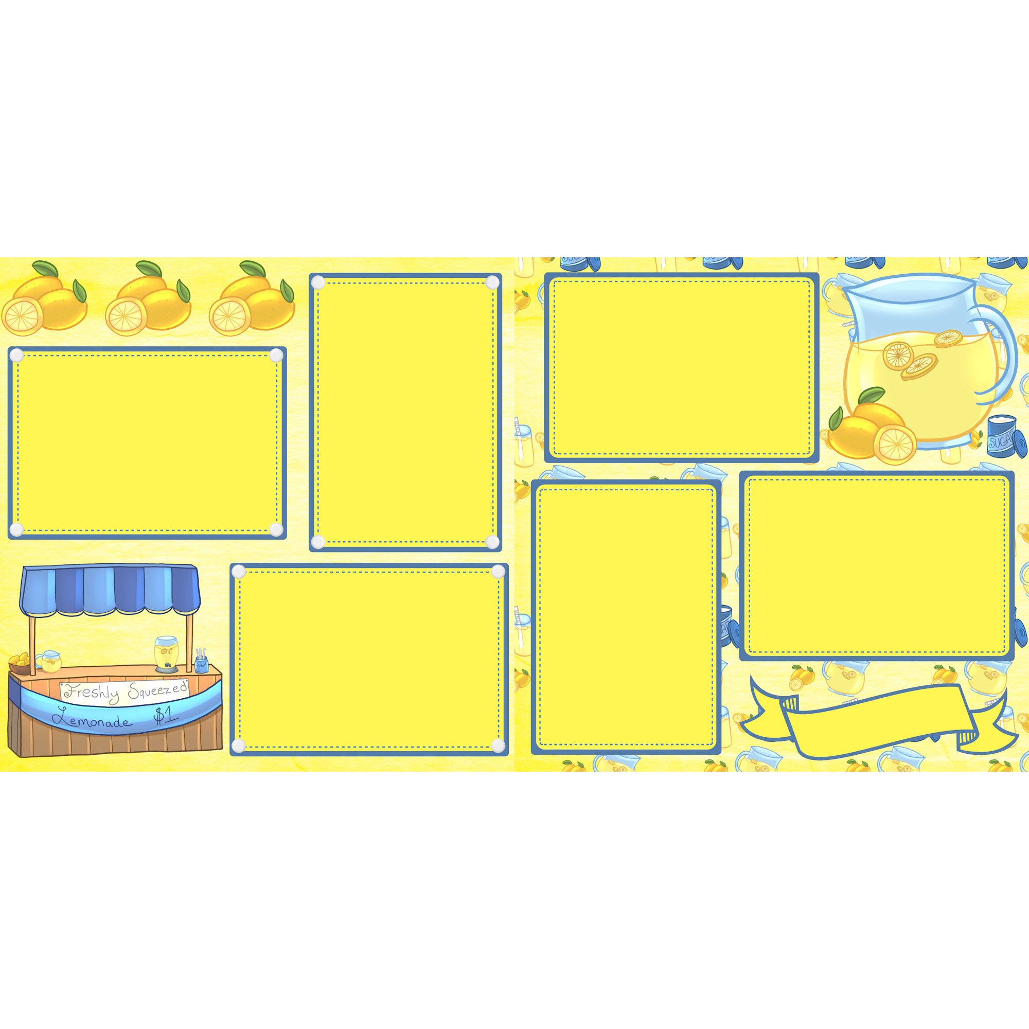 Lemonade Stand (2) - 12 x 12 Printed Scrapbook Pages by SSC Designs