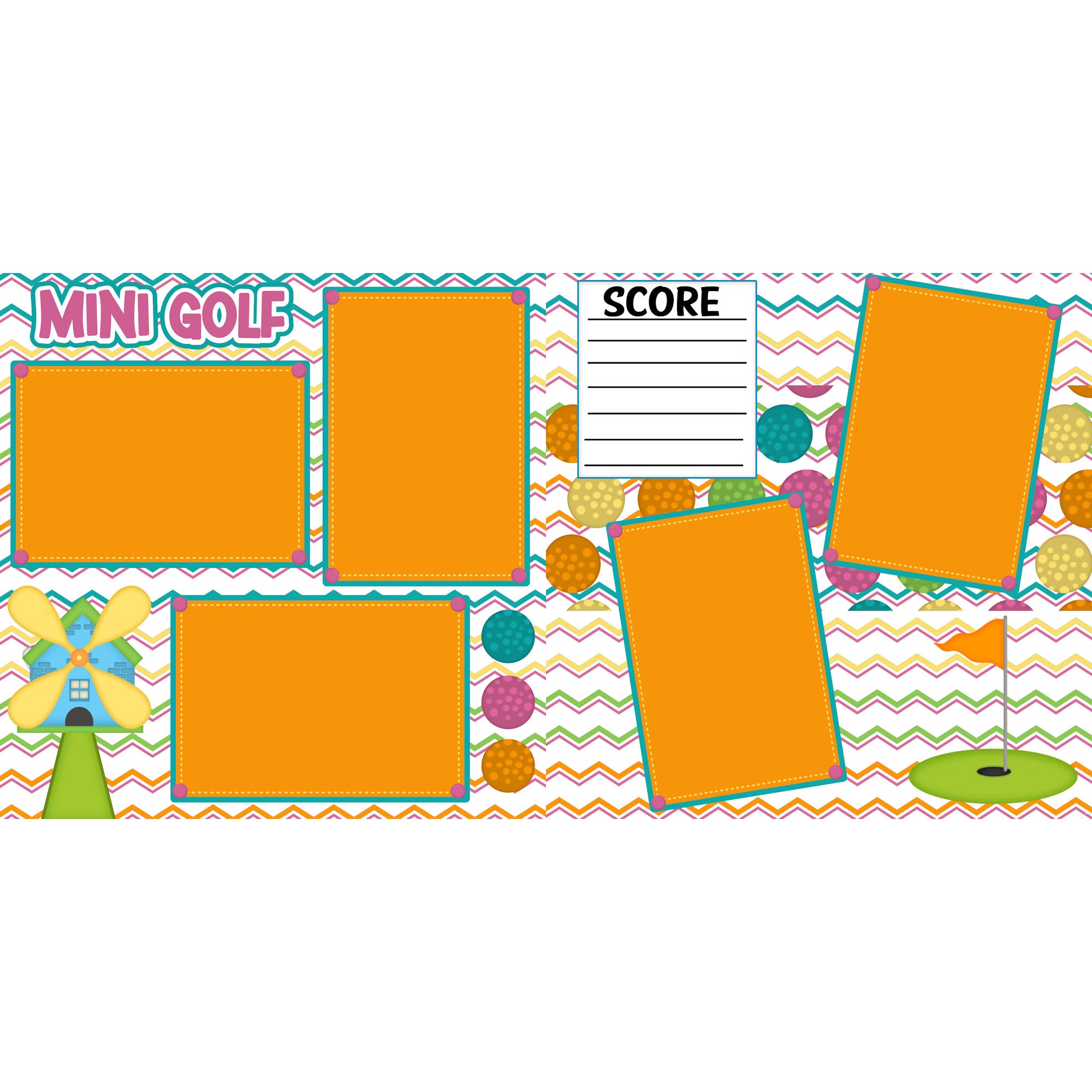 Mini Golf (2) - 12 x 12 Printed Scrapbook Pages by SSC Designs