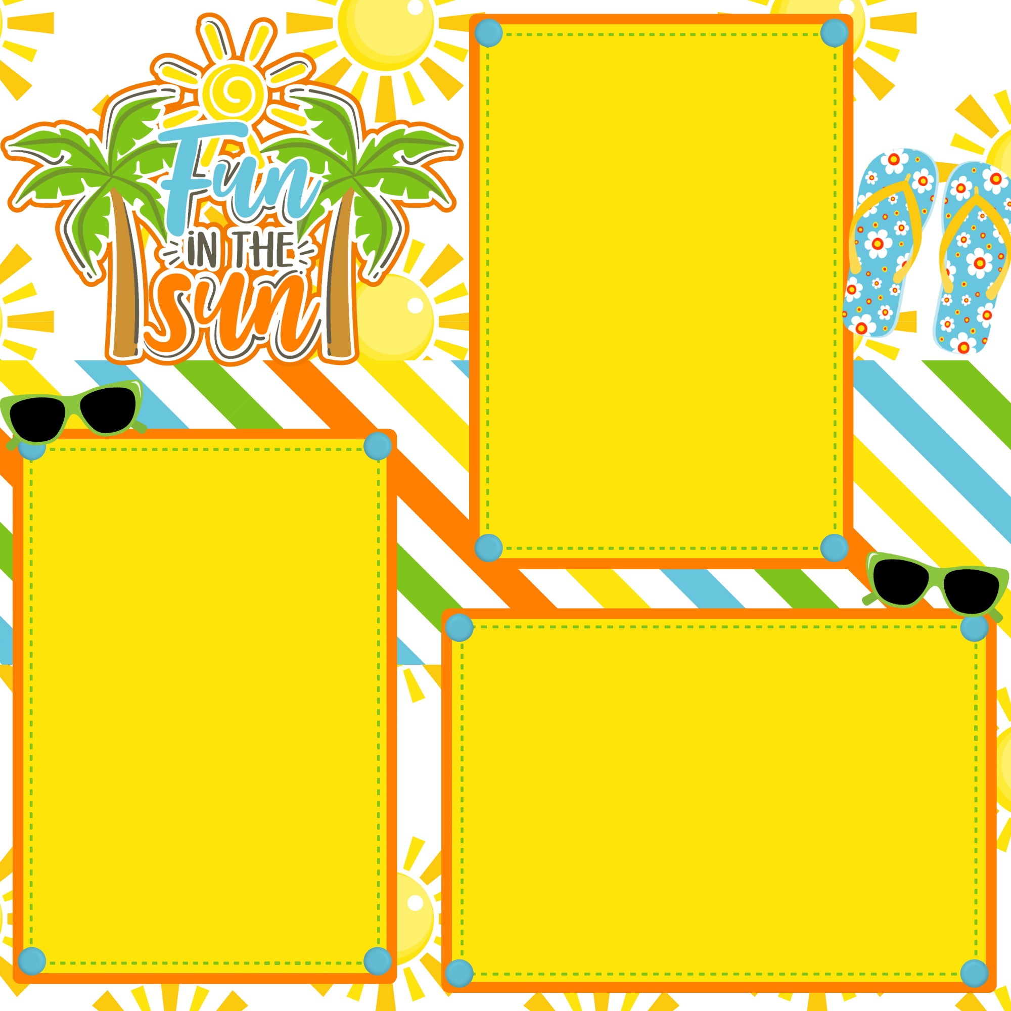 Fun In the Sun (2) - 12 x 12 Printed Scrapbook Pages by SSC Designs
