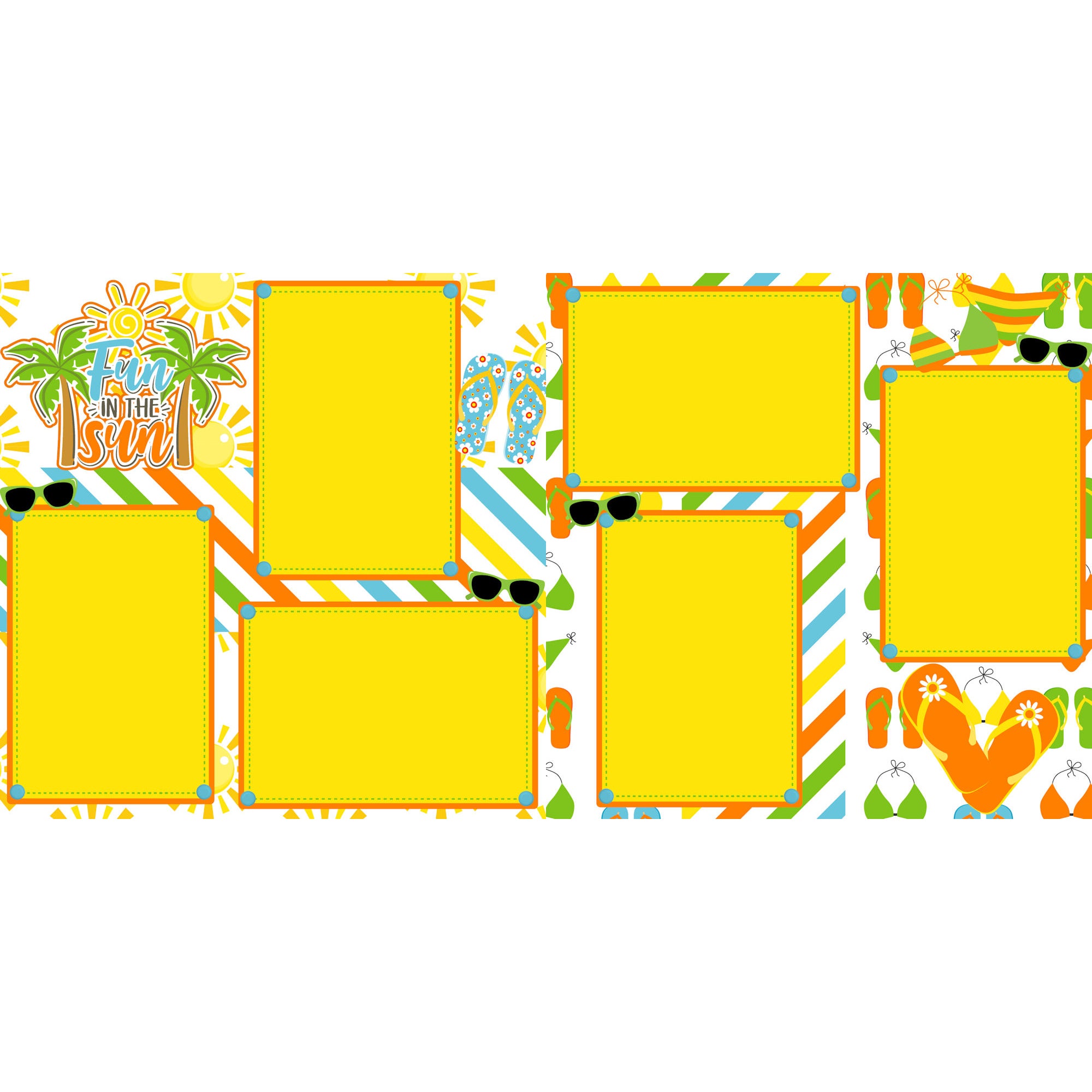 Fun In the Sun (2) - 12 x 12 Printed Scrapbook Pages by SSC Designs