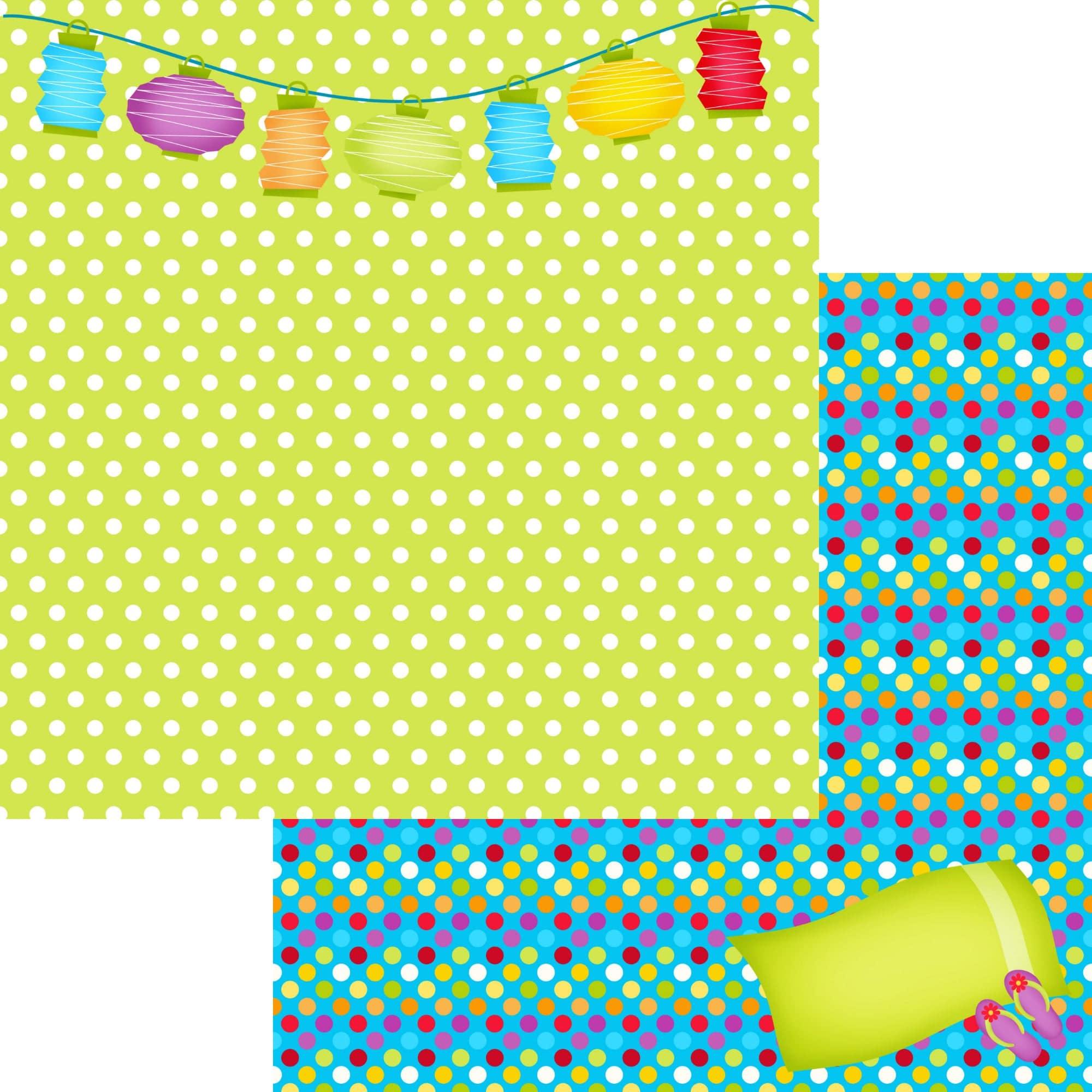 Pool Party Collection Beach Towel 12 x 12 Double-Sided Scrapbook Paper by SSC Designs