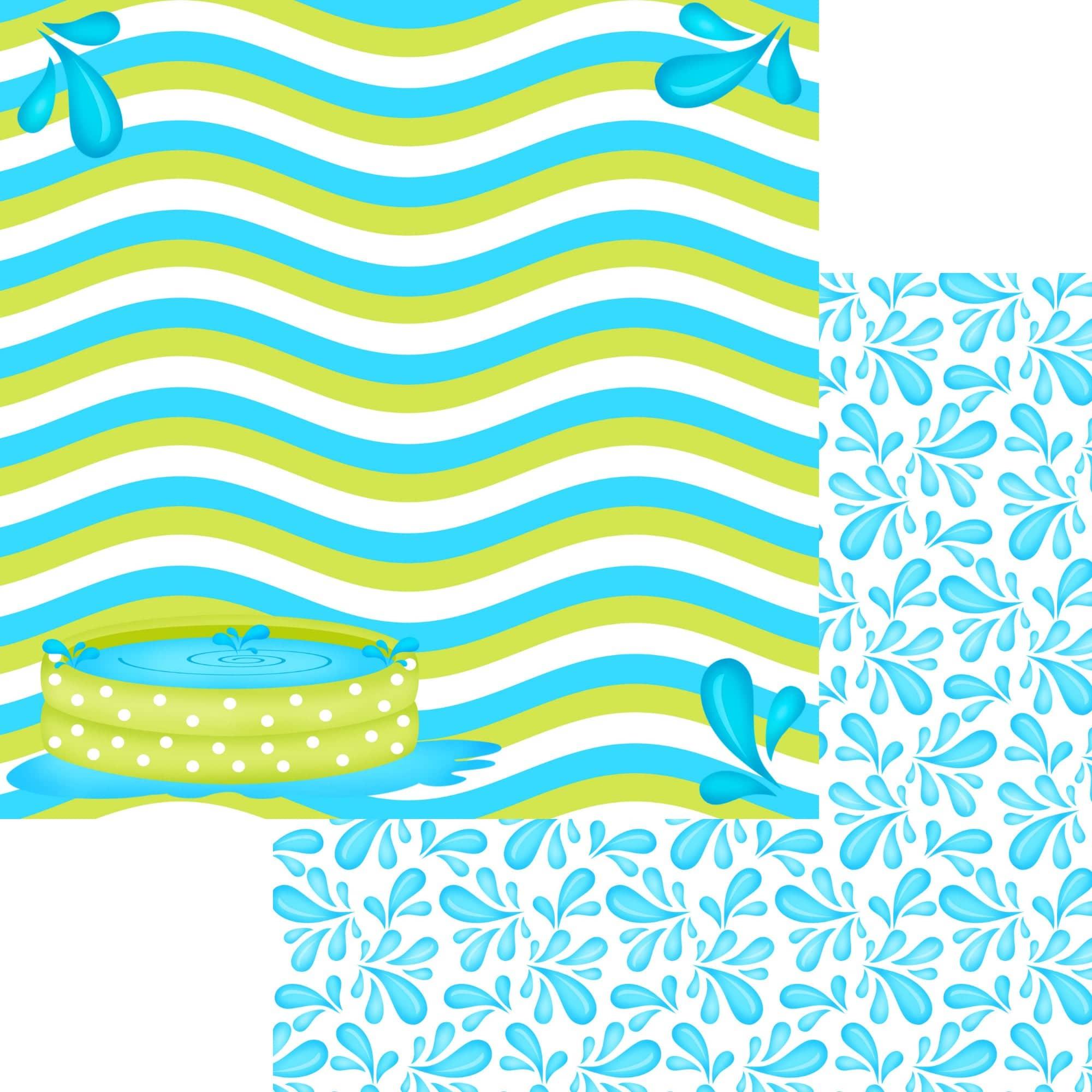 Pool Party Collection Pop Up Pool 12 x 12 Double-Sided Scrapbook Paper by SSC Designs - Scrapbook Supply Companies