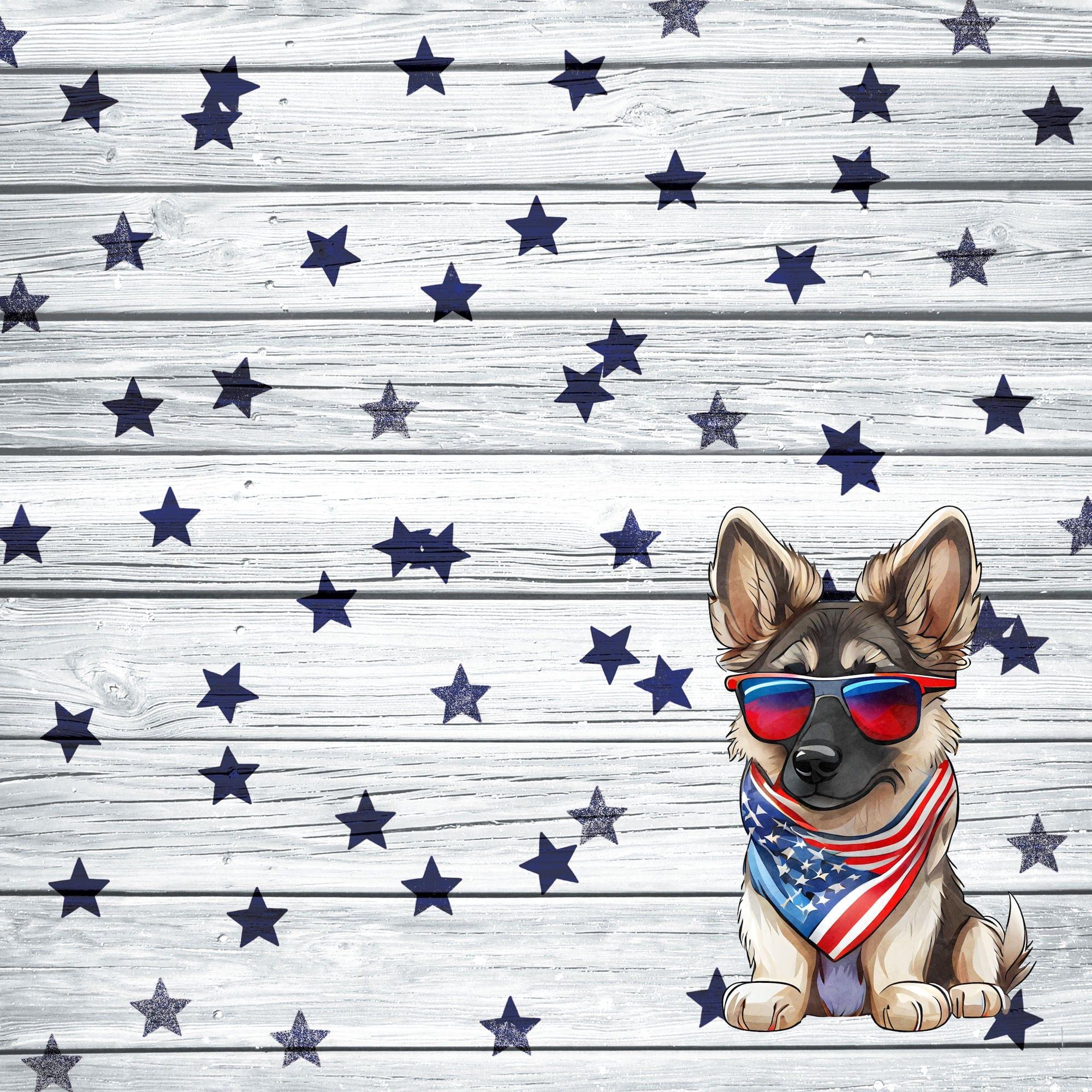 Patriotic Pups Collection German Shephard 12 x 12 Double-Sided Scrapbook Paper by SSC Designs